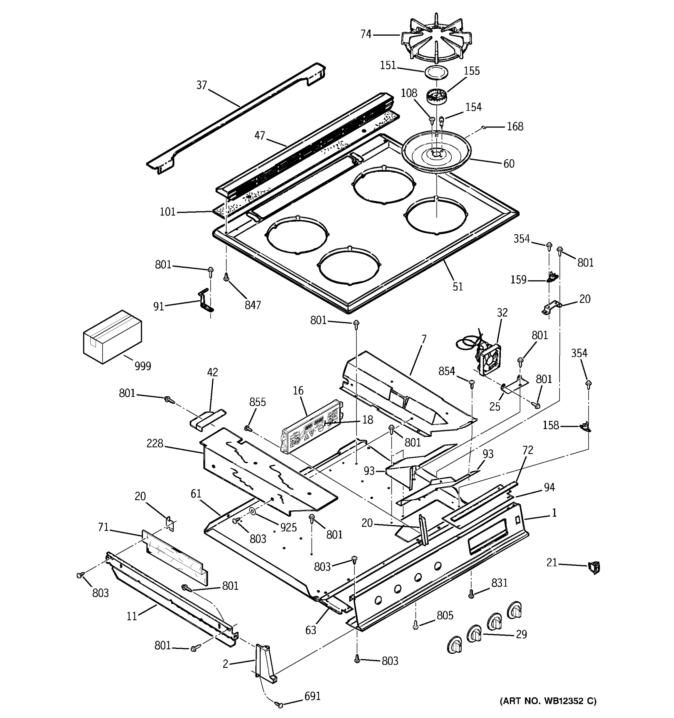 CONTROL PANEL & COOKTOP