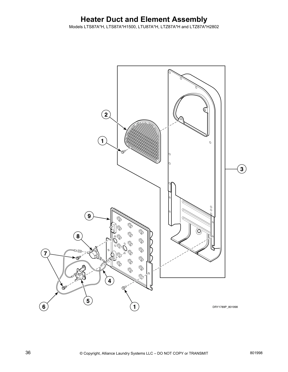 Heater Duct and Element Assembly