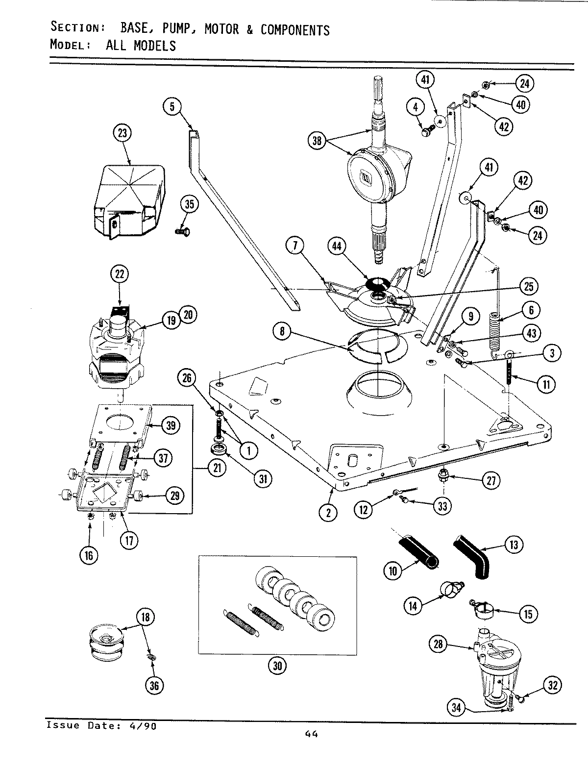 01 - BASE, PUMP, MOTOR & COMPONENTS