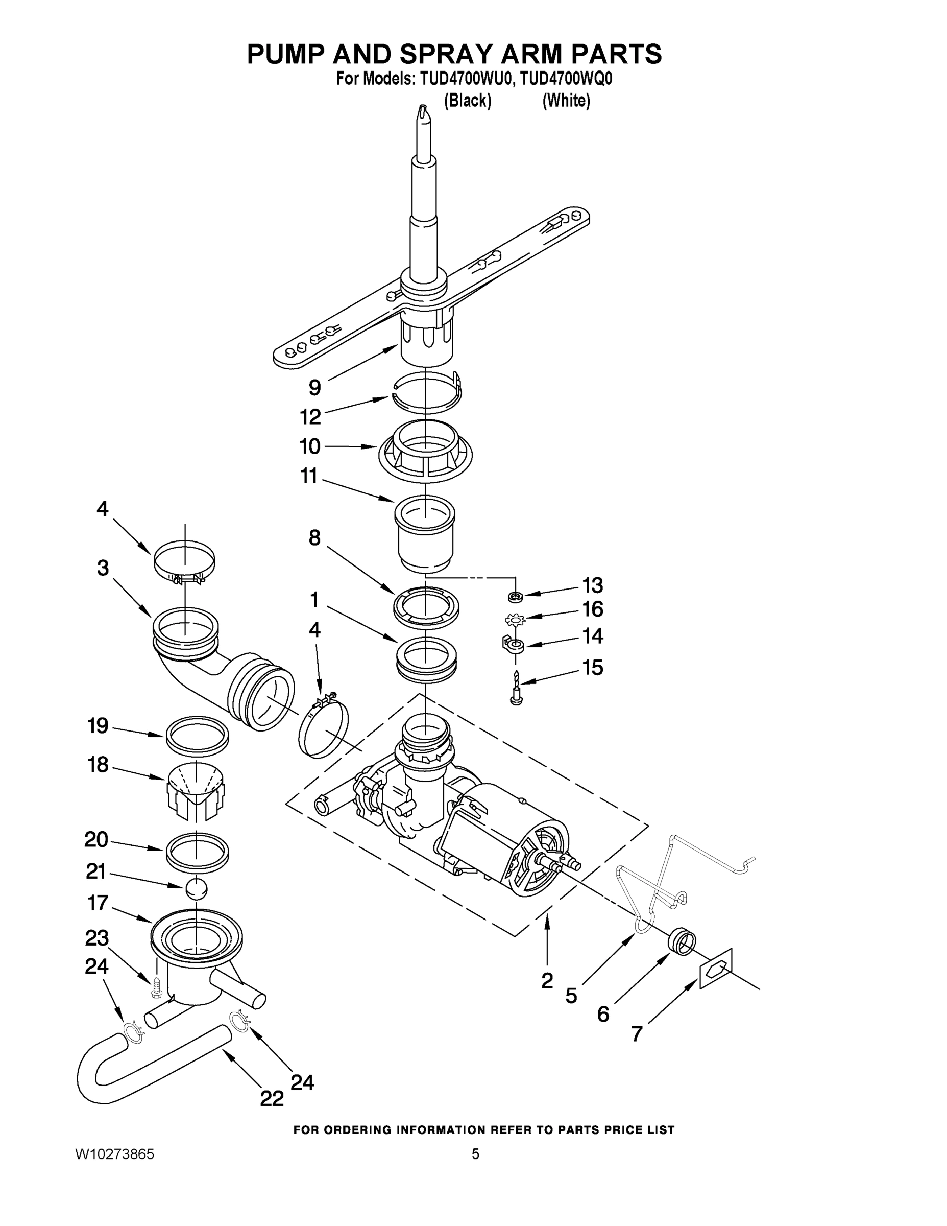 04 - PUMP AND SPRAY ARM PARTS