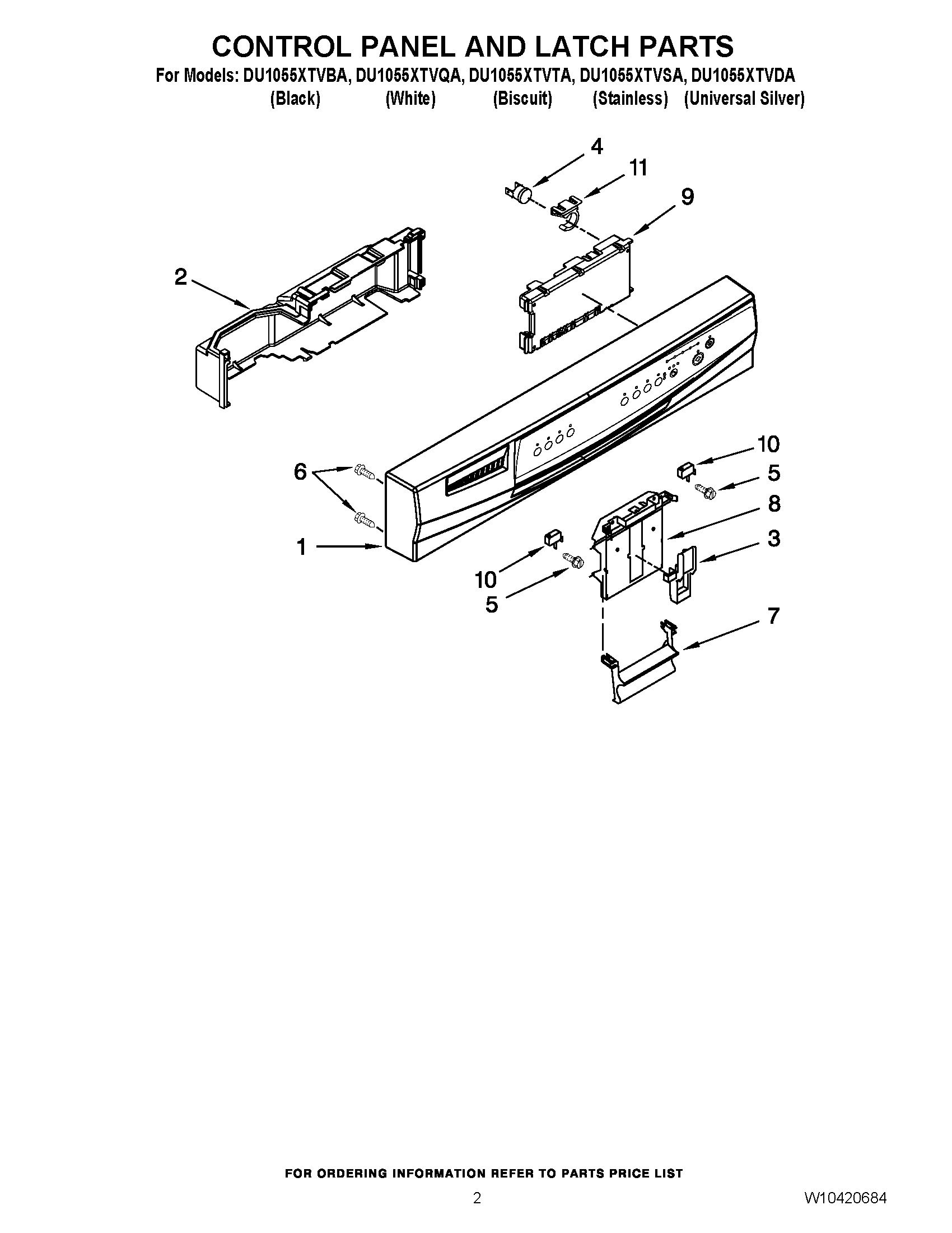 02 - CONTROL PANEL AND LATCH PARTS