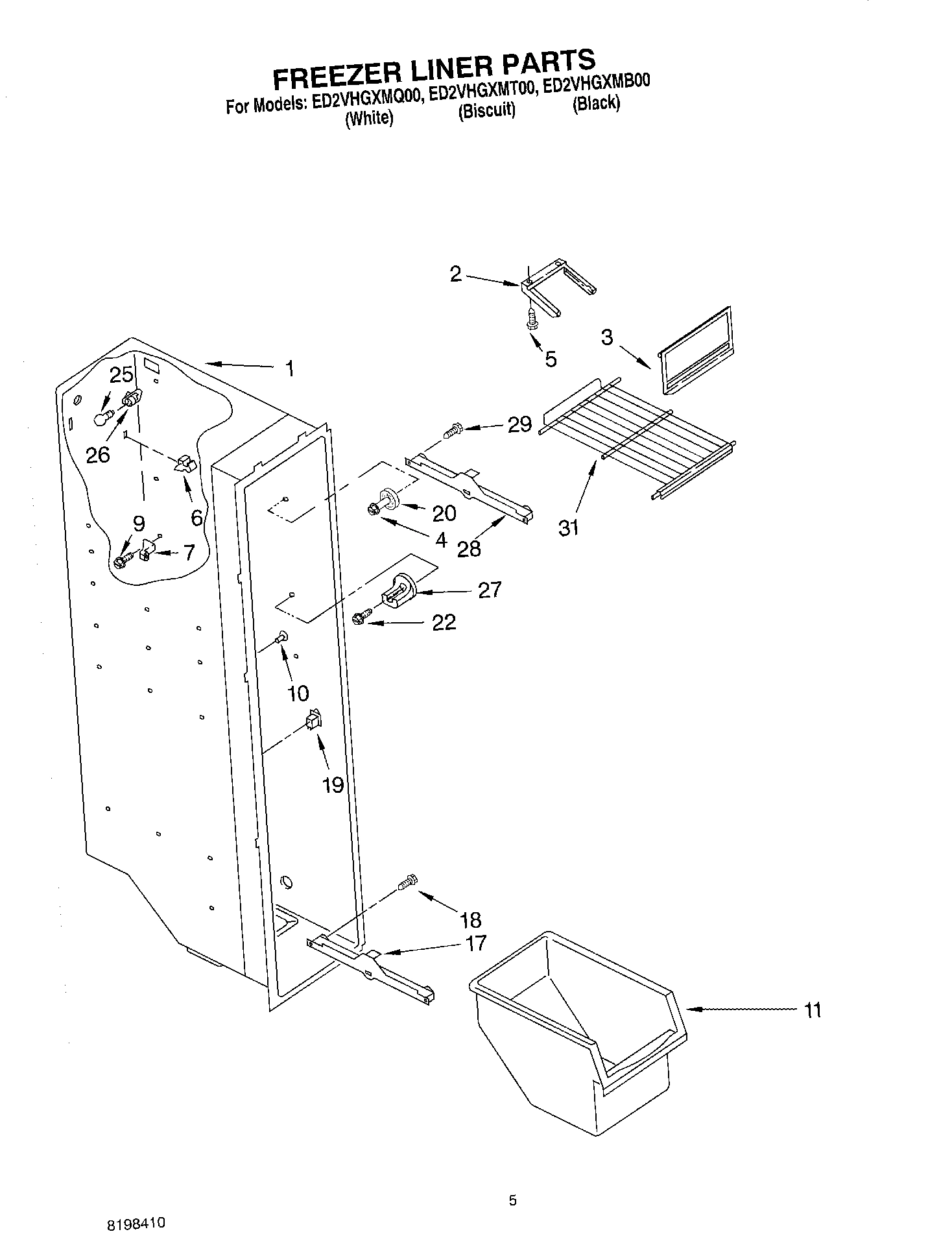 04 - FREEZER LINER PARTS