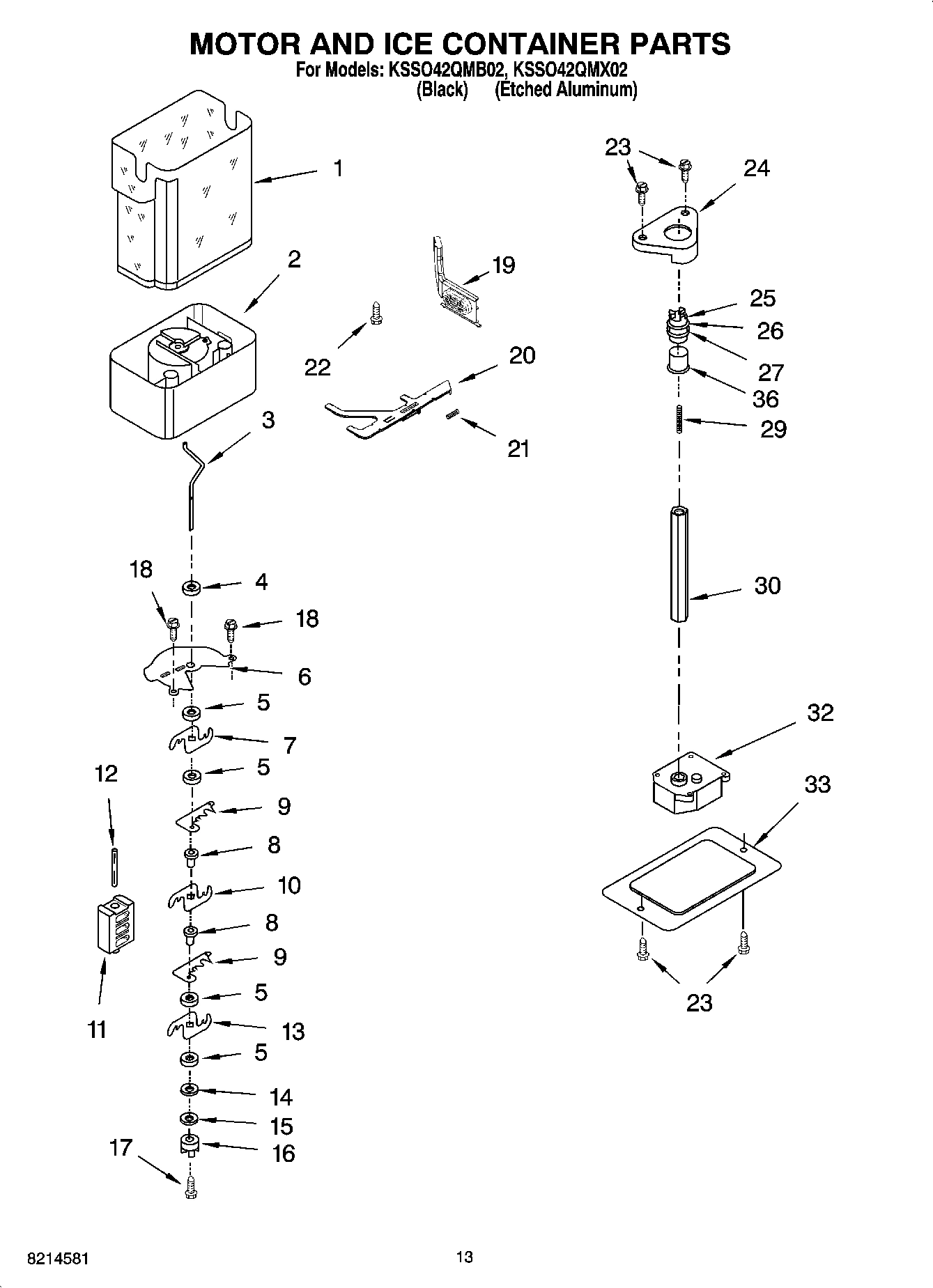 09 - MOTOR AND ICE CONTAINER PARTS