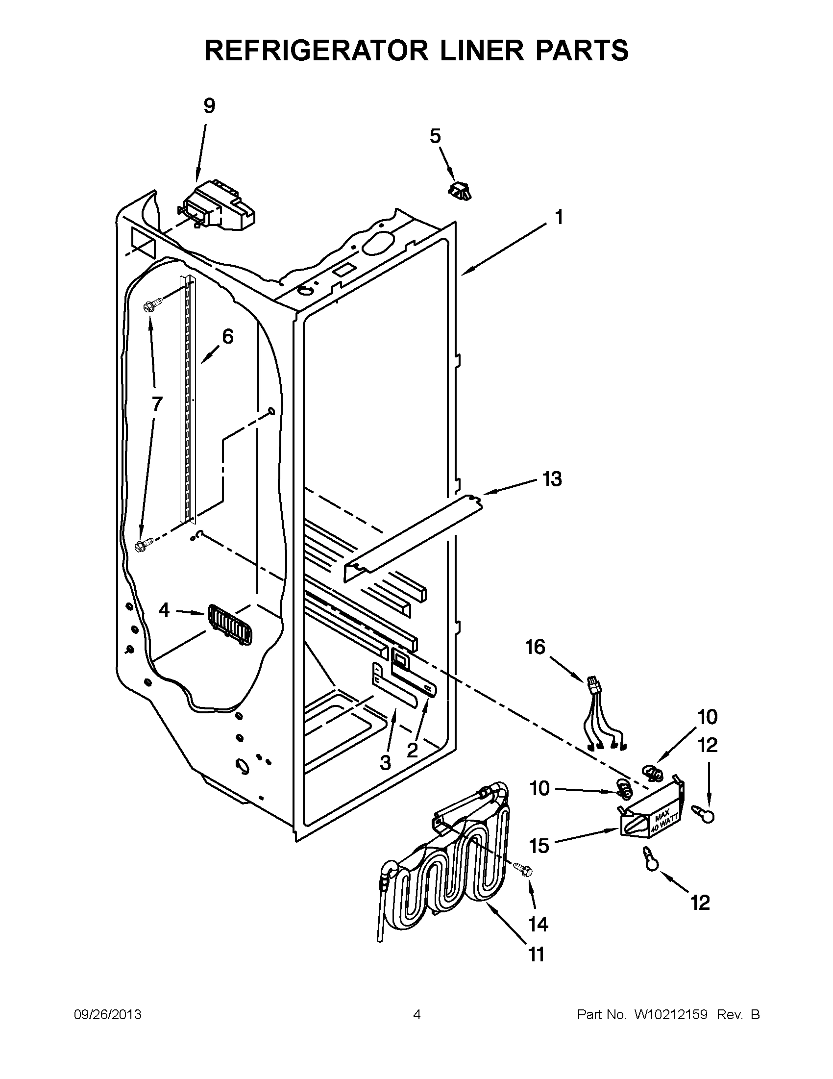 03 - REFRIGERATOR LINER PARTS