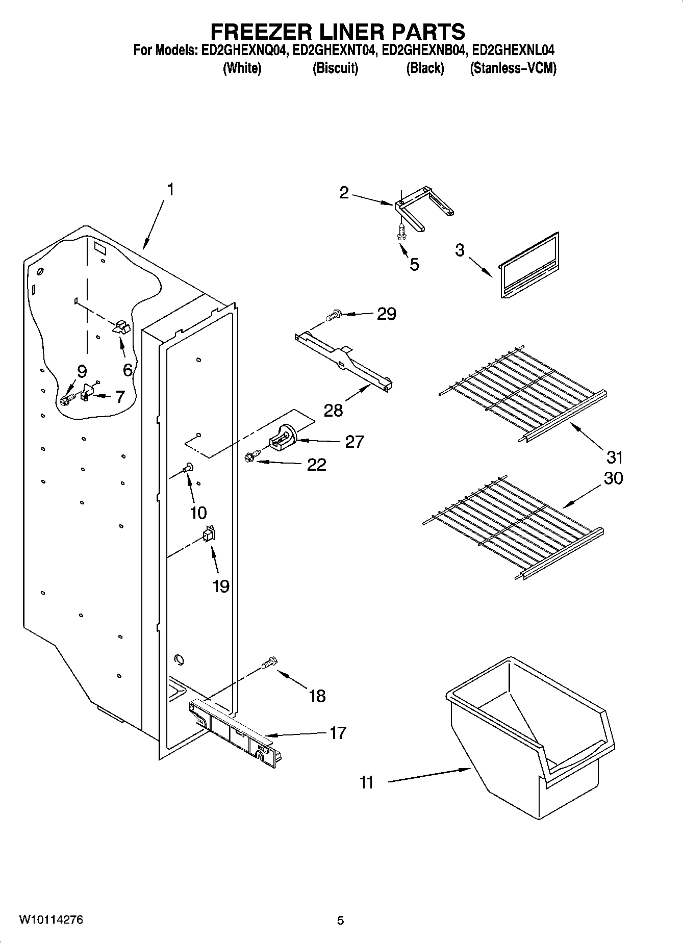 04 - FREEZER LINER PARTS