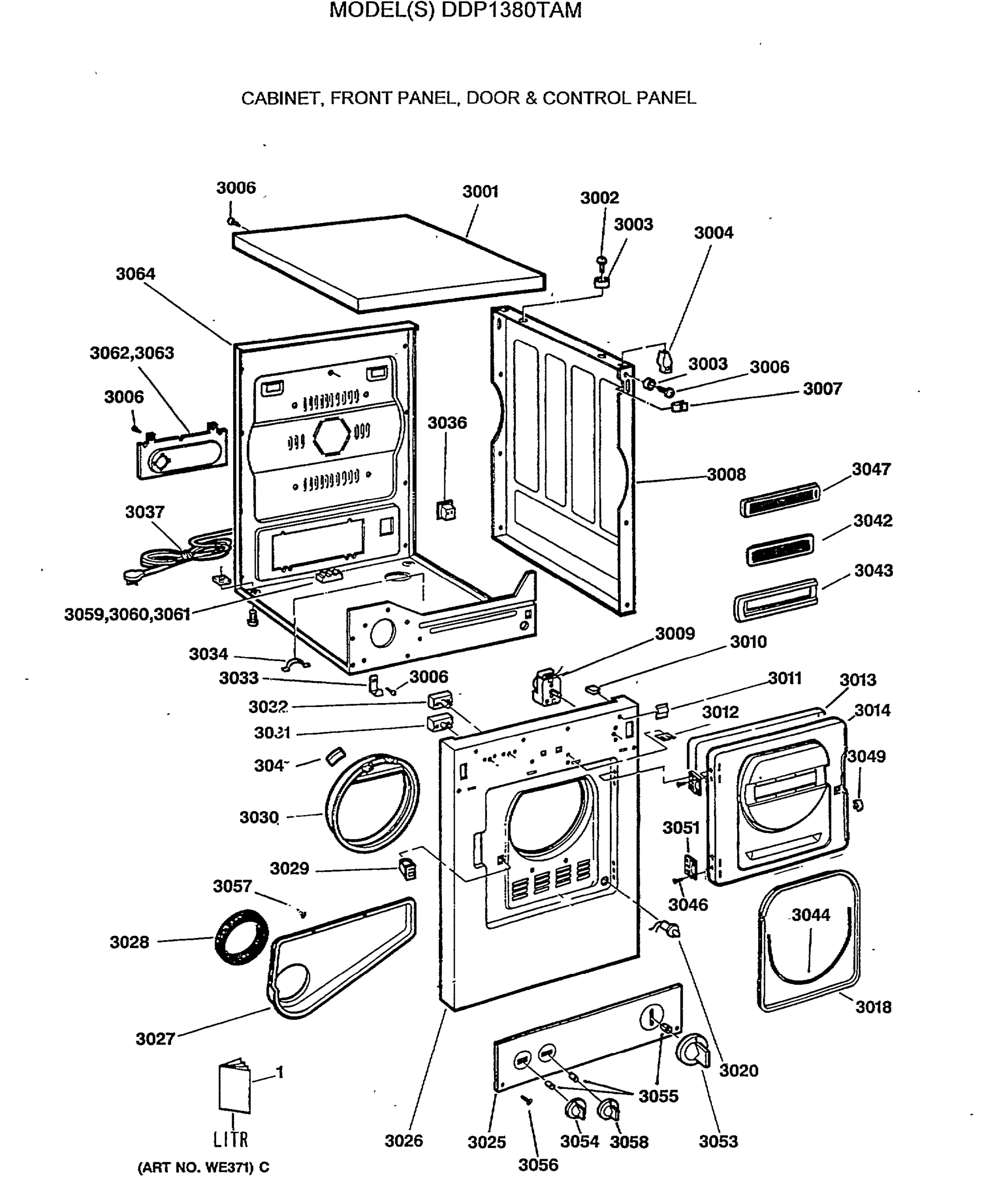 CABINET, FRONT PANEL, DOOR & CONTROL PANEL