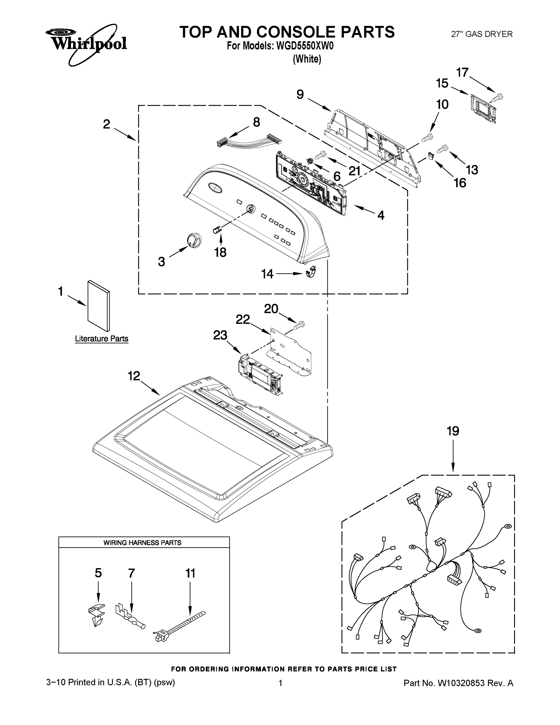 01 - TOP AND CONSOLE PARTS