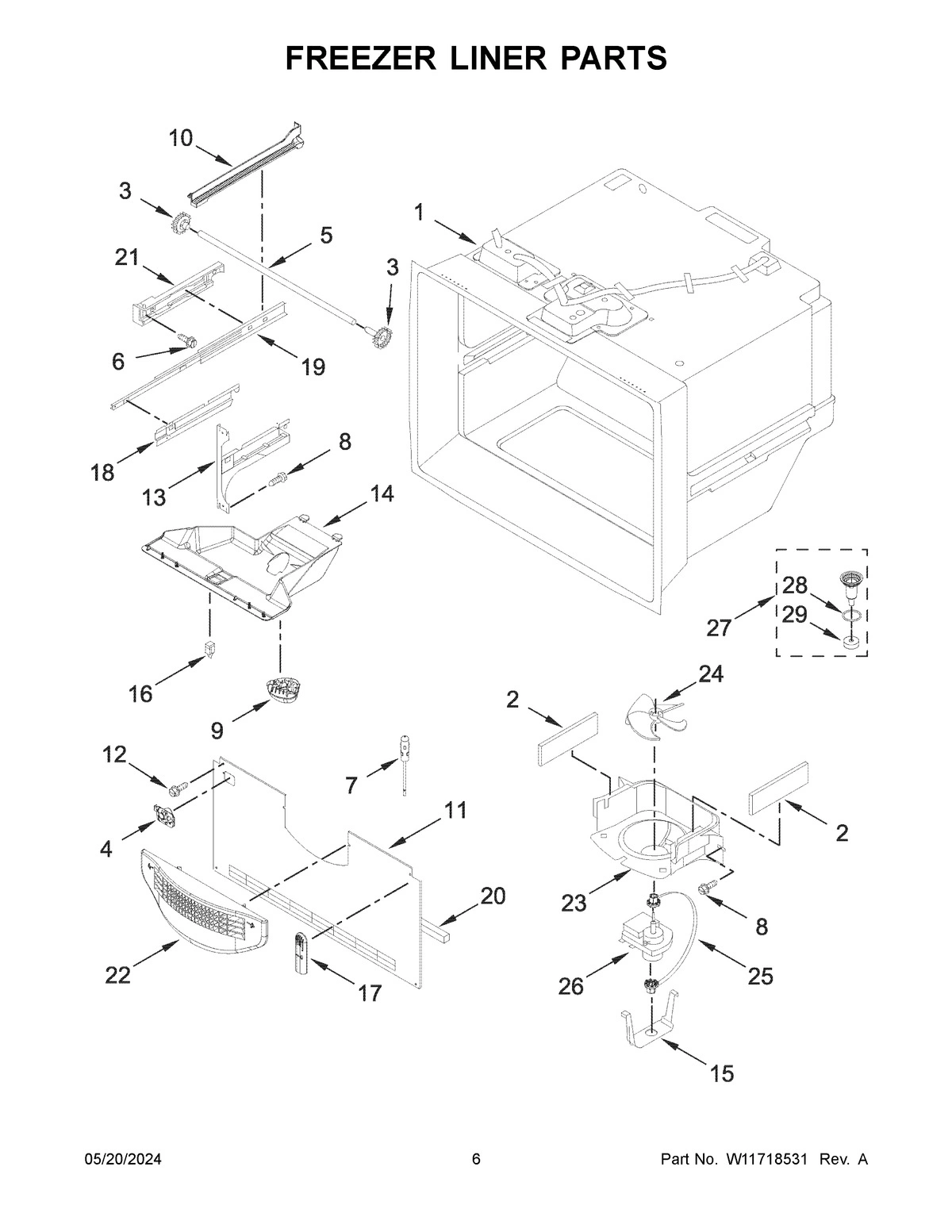 04 - FREEZER LINER PARTS