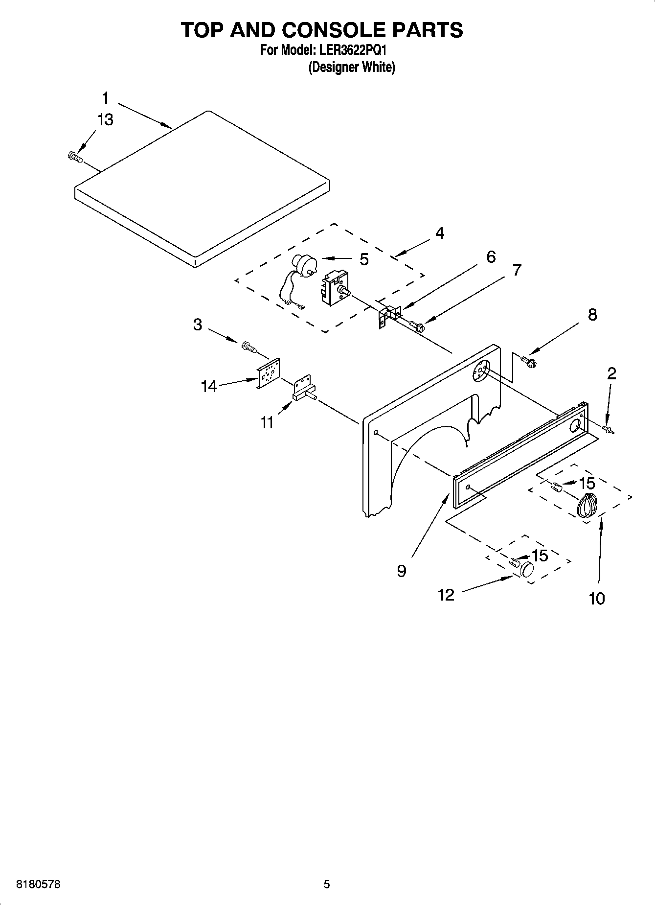 03 - TOP AND CONSOLE PARTS, OPTIONAL PARTS (NOT INCLUDED)