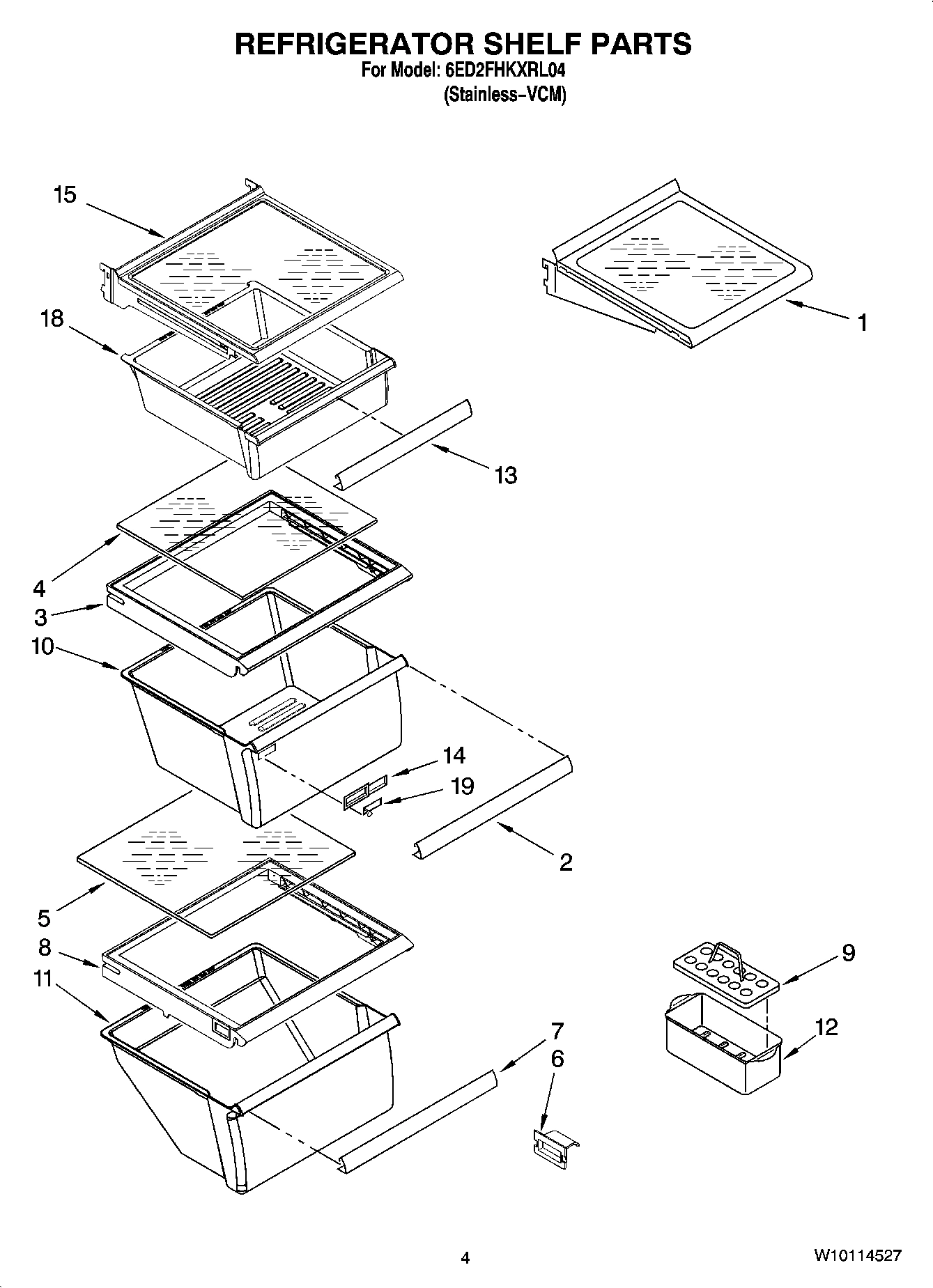 03 - REFRIGERATOR SHELF PARTS