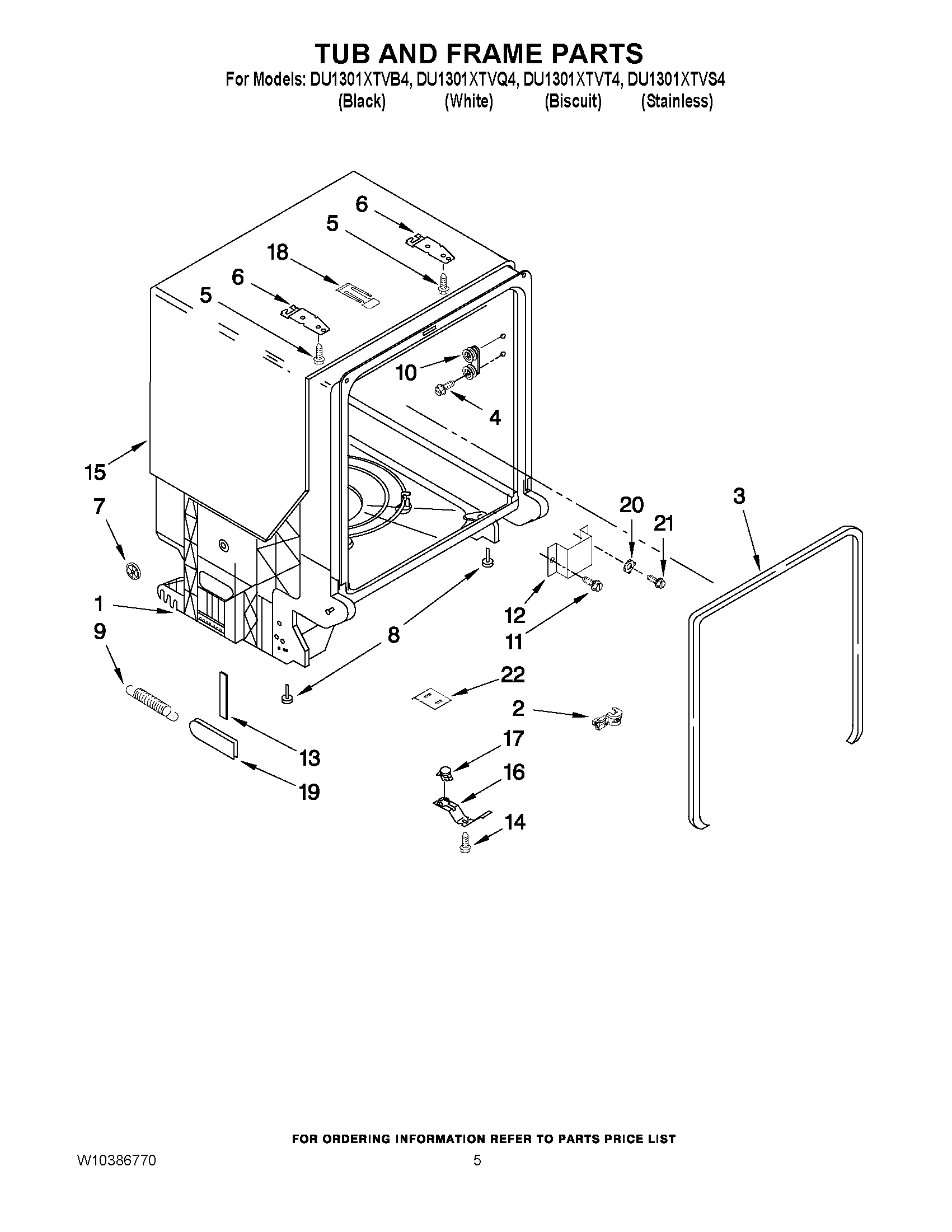 05 - TUB AND FRAME PARTS