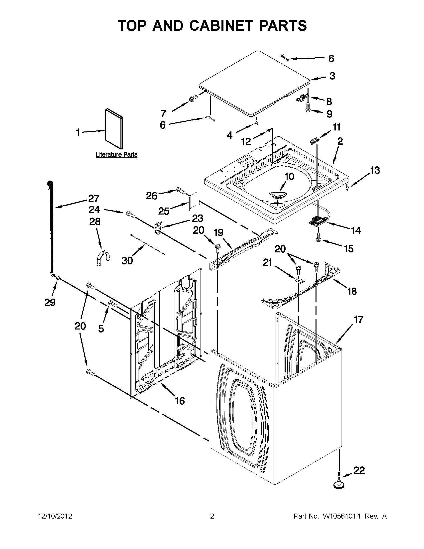 01 - TOP AND CABINET PARTS