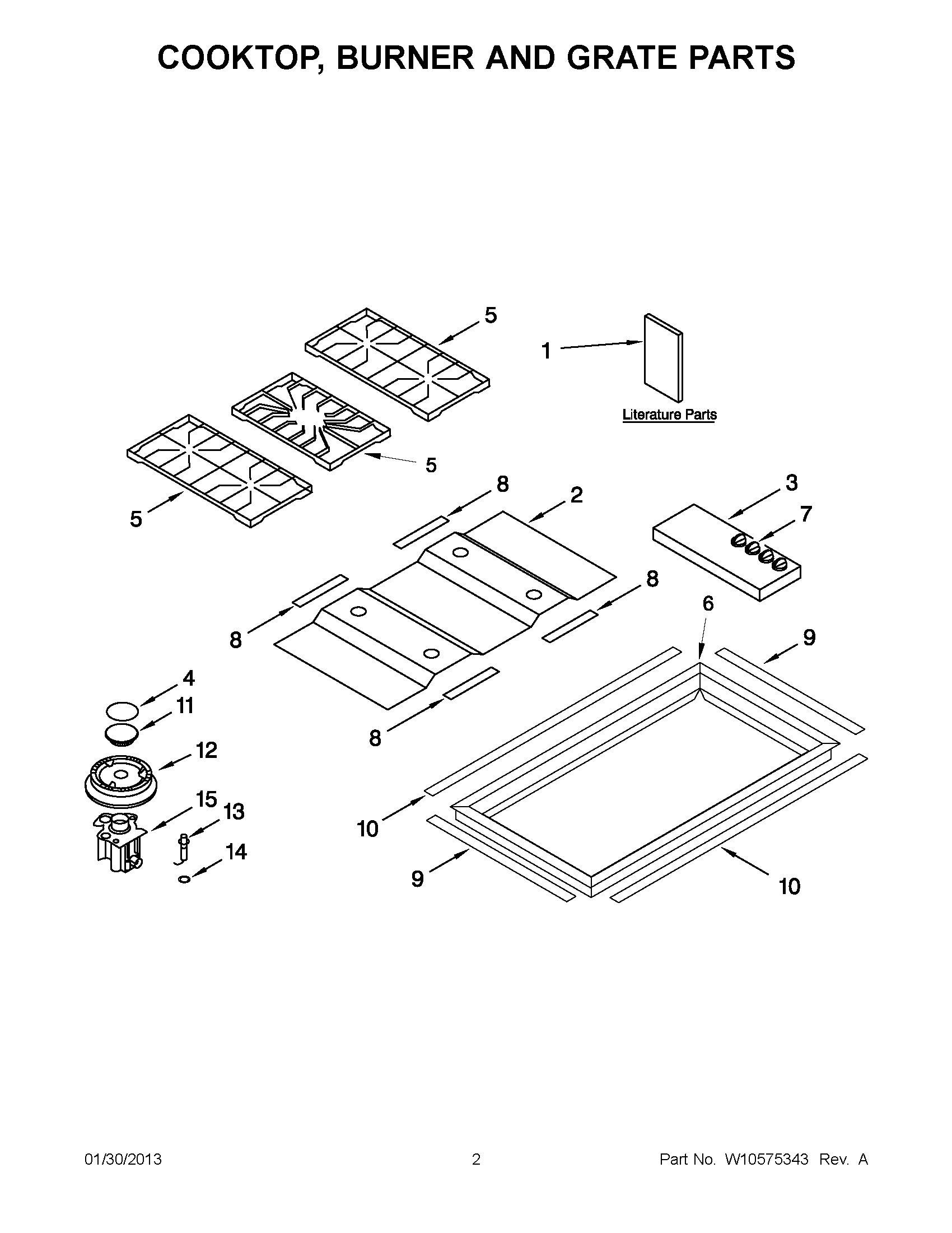 01 - COOKTOP, BURNER AND GRATE PARTS