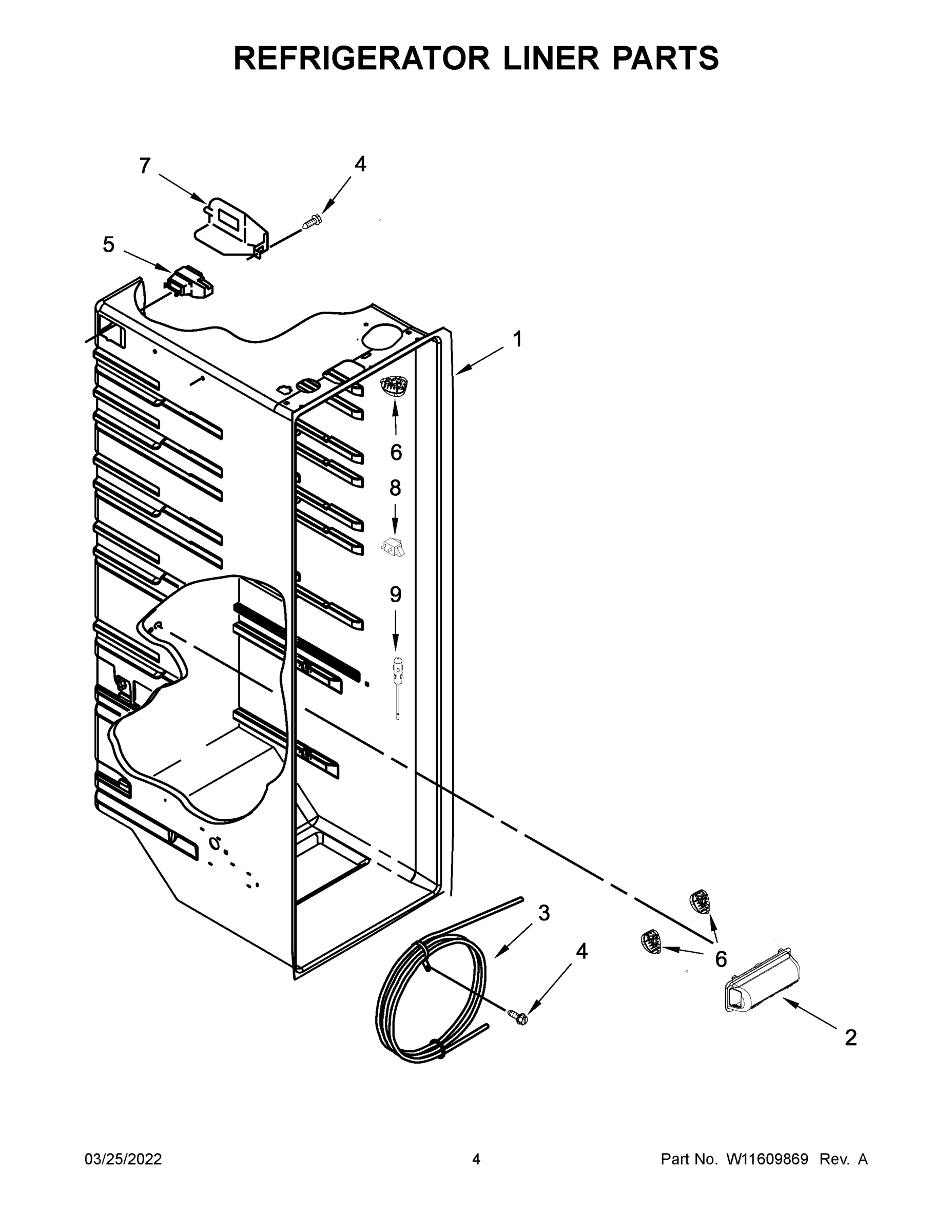 03 - REFRIGERATOR LINER PARTS