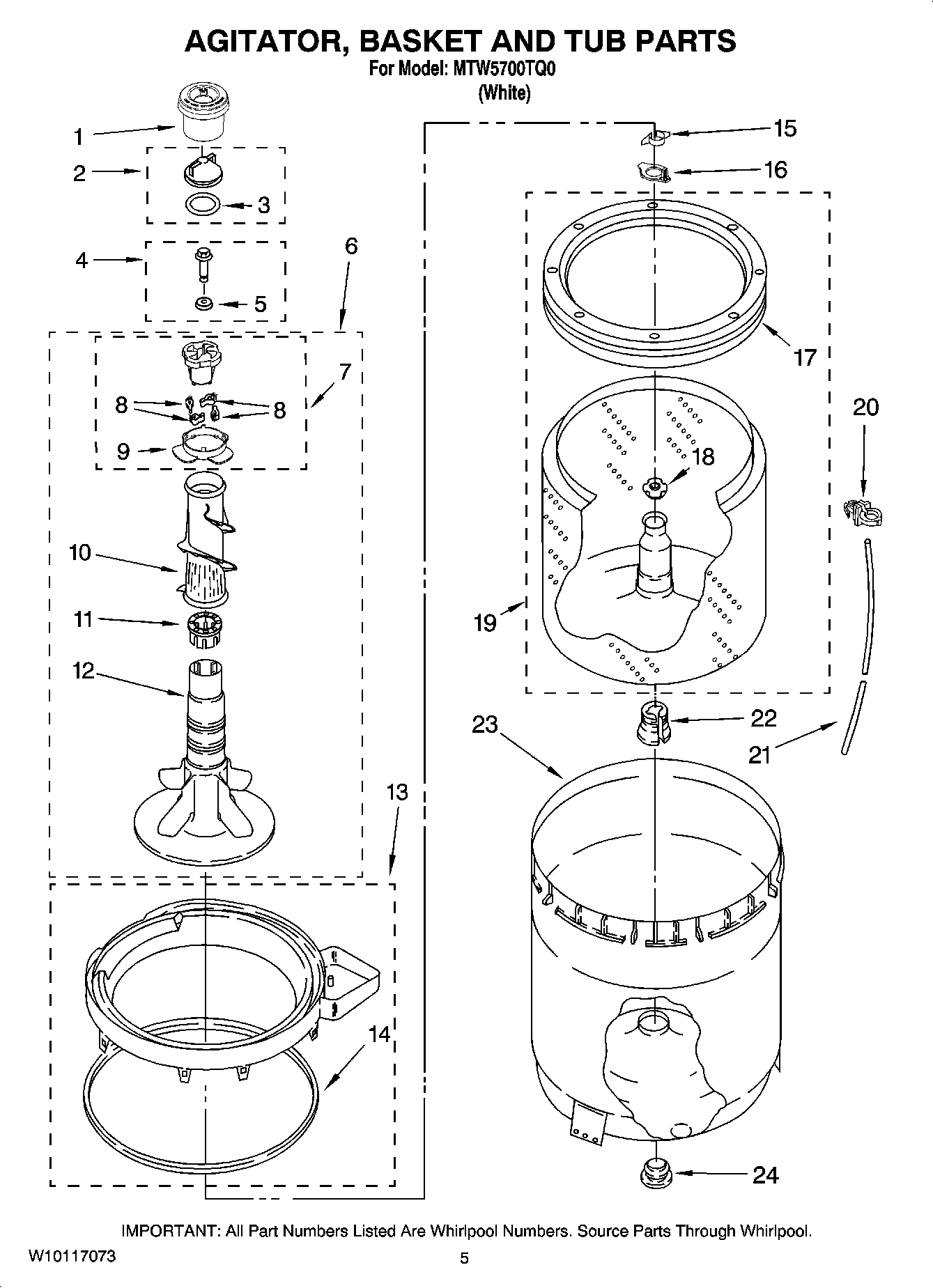 03 - AGITATOR, BASKET AND TUB PARTS