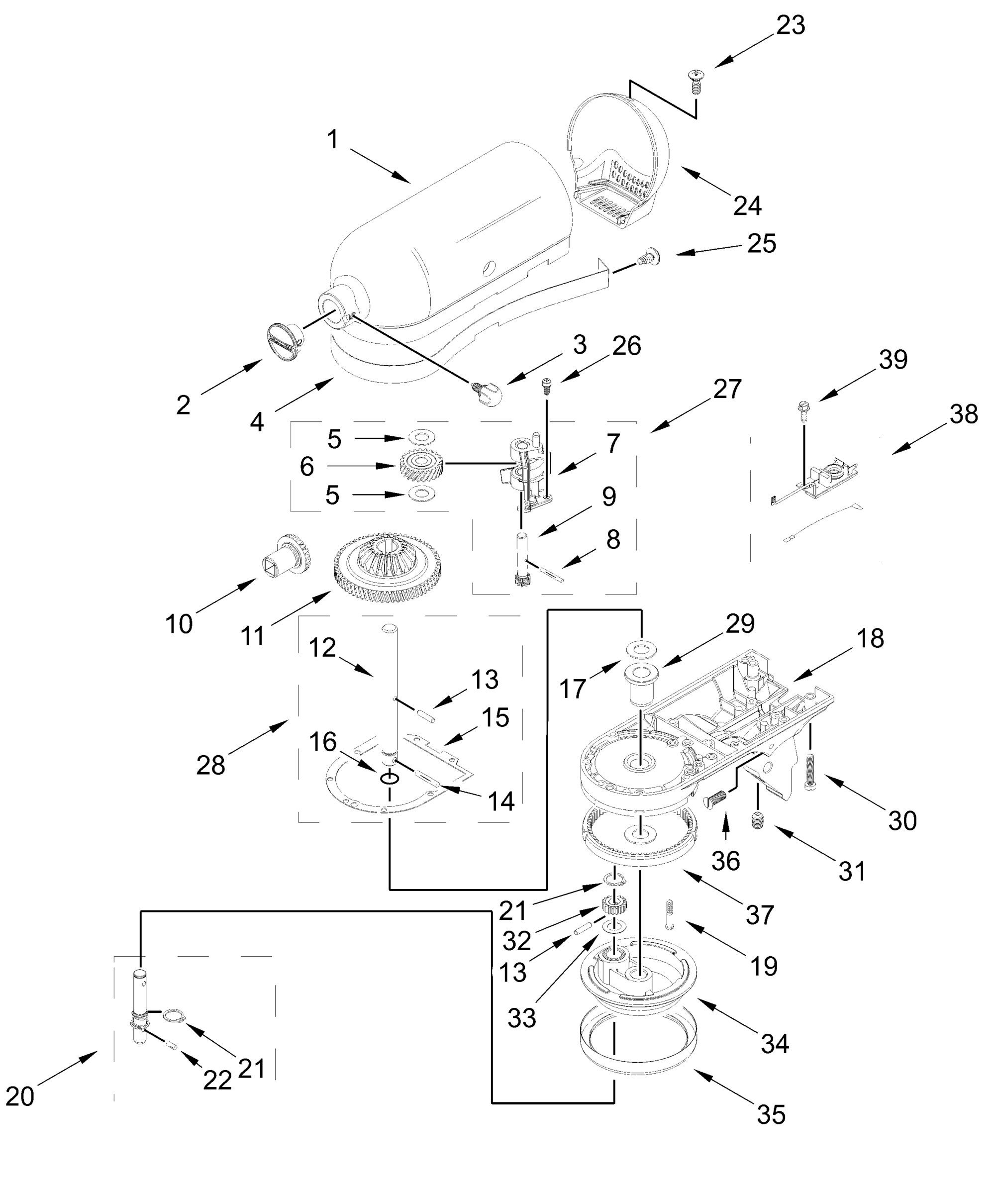 CASE, GEARING AND PLANETARY UNIT PARTS