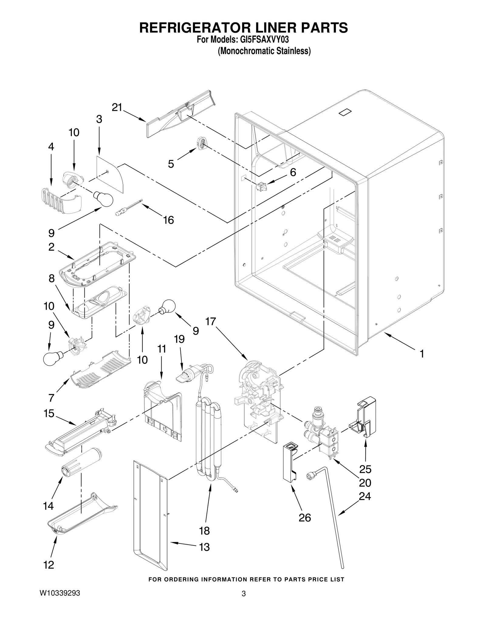 REFRIGERATOR LINER PARTS