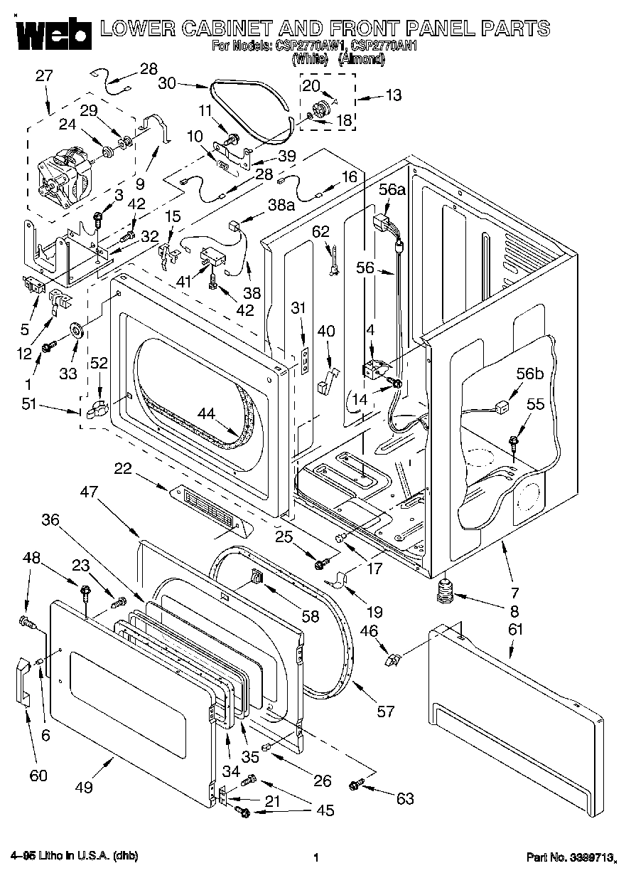 01 - LOWER CABINET AND FRONT PANEL