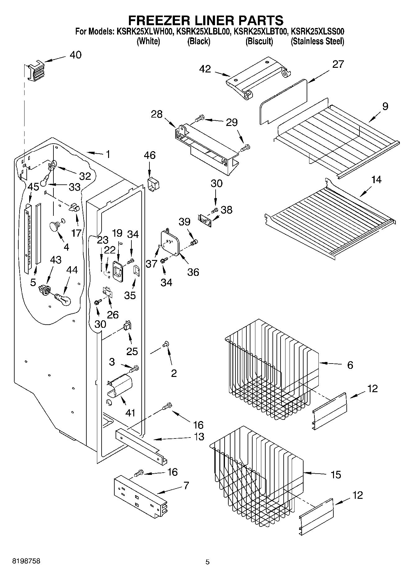 04 - FREEZER LINER PARTS