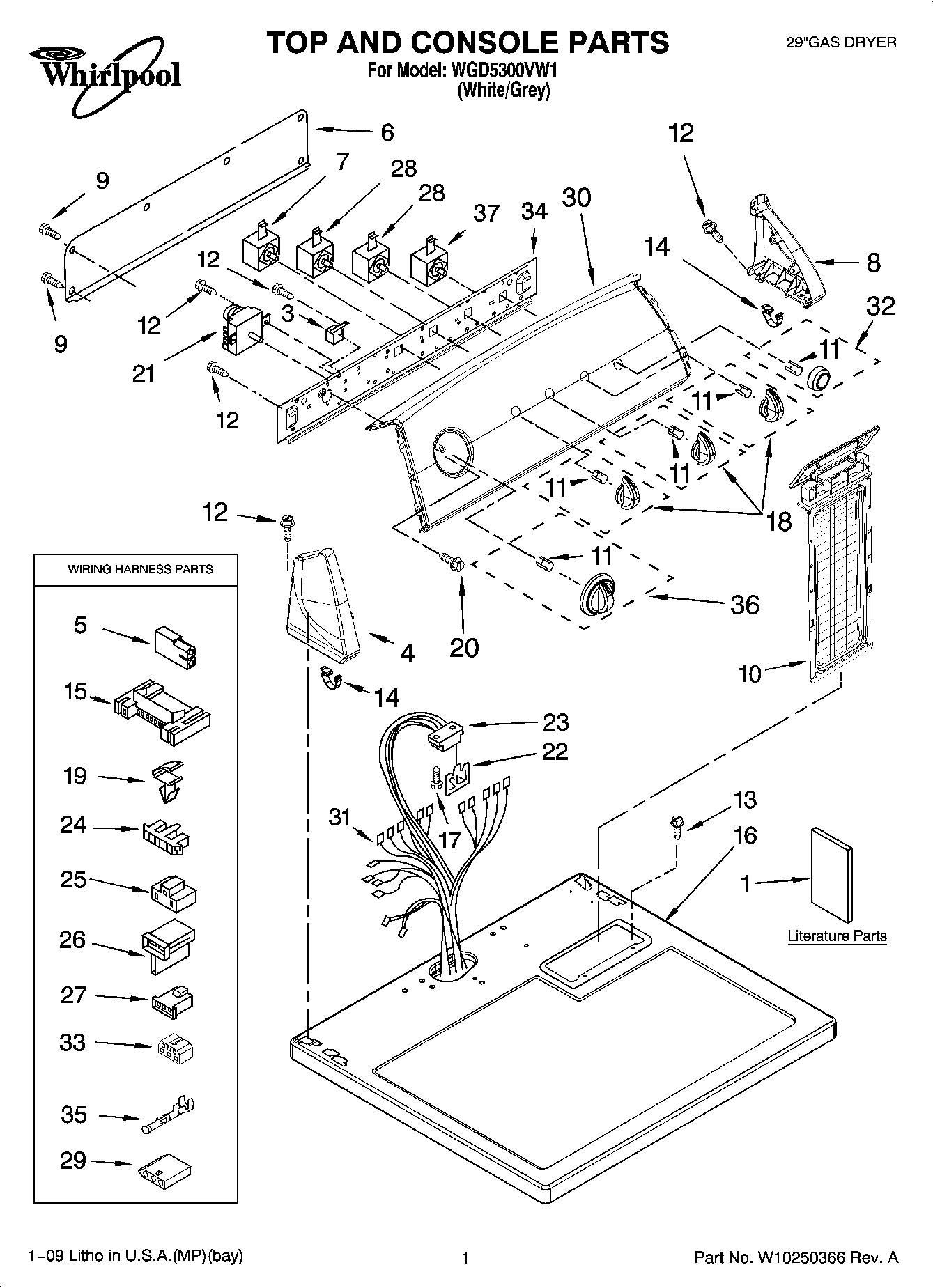 01 - TOP AND CONSOLE PARTS