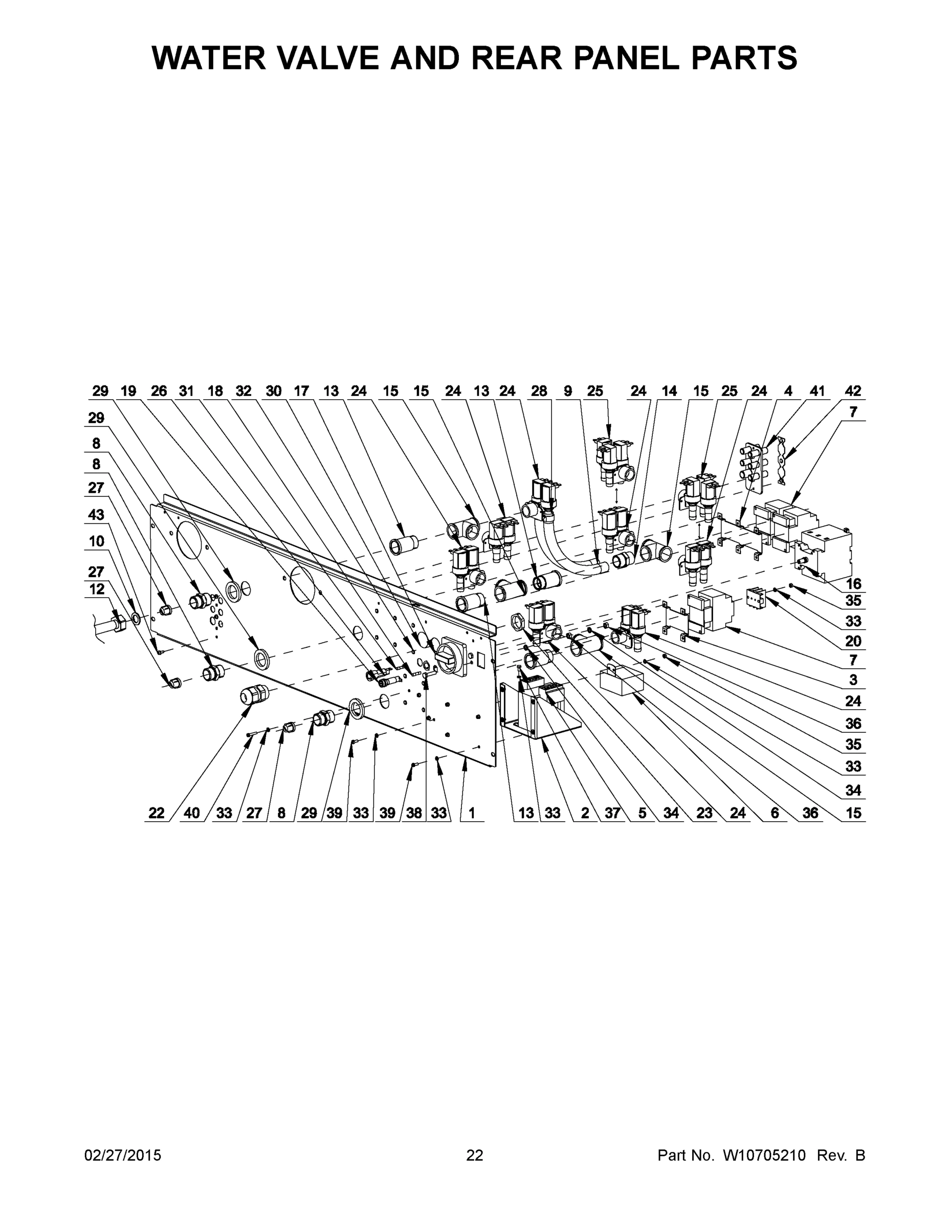 12 - WATER VALVE AND REAR PANEL PARTS