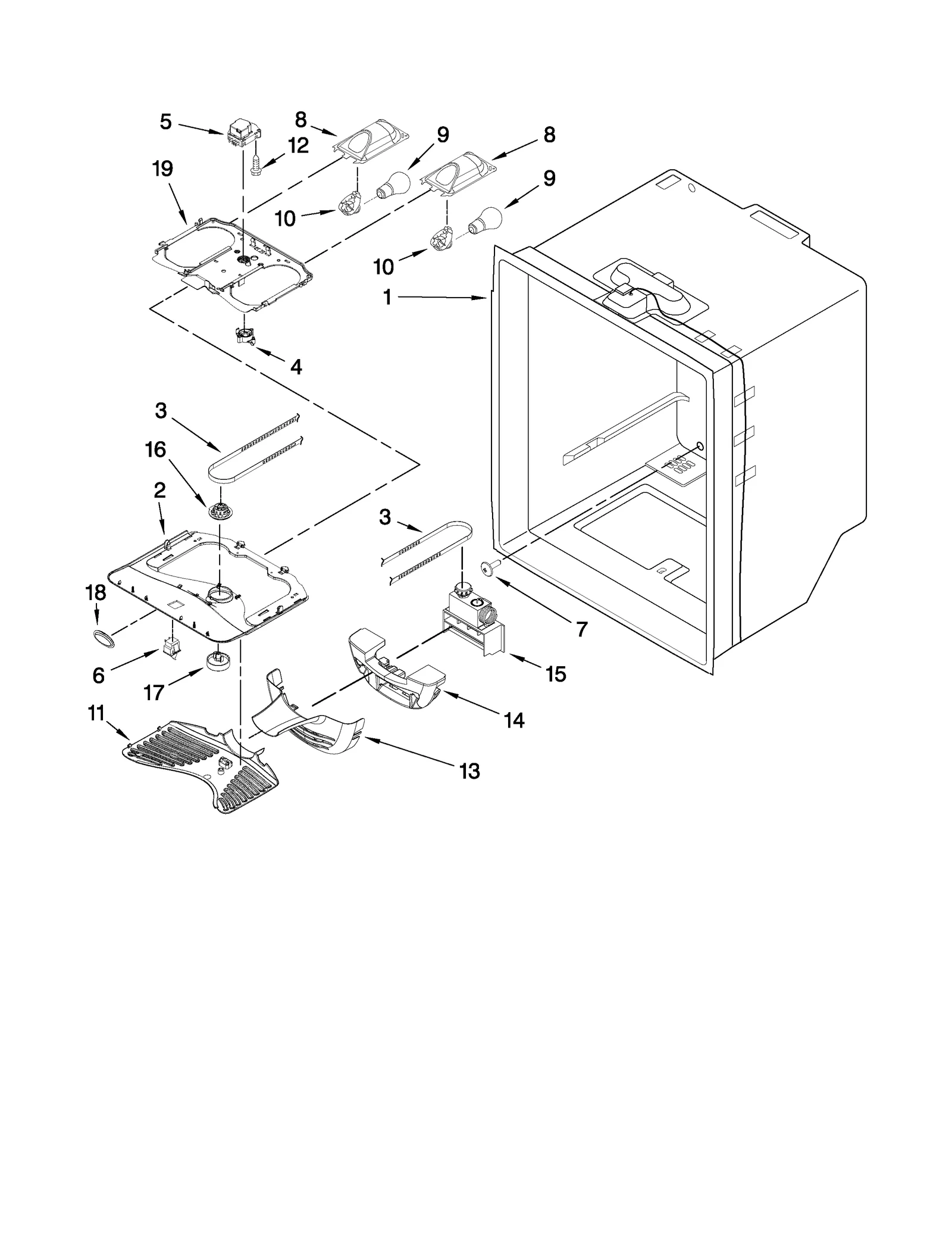 REFRIGERATOR LINER PARTS