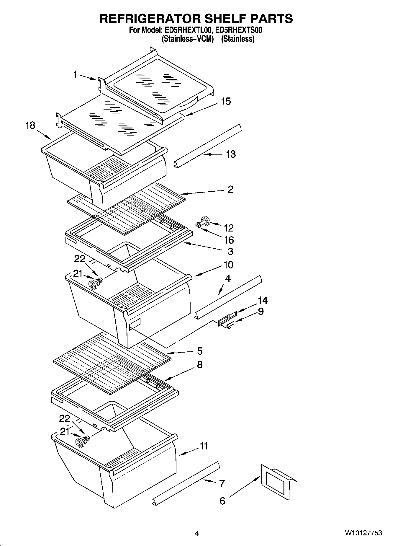03 - REFRIGERATOR SHELF PARTS