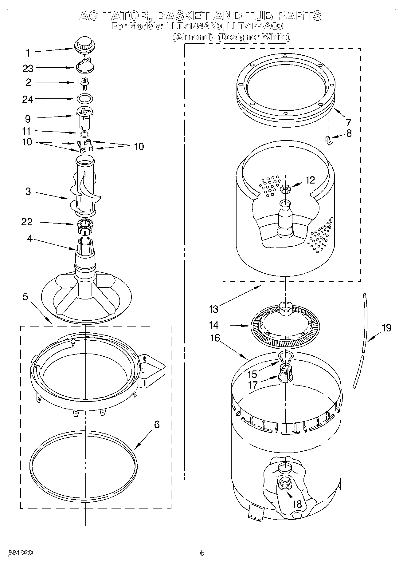 03 - AGITATOR, BASKET AND TUB