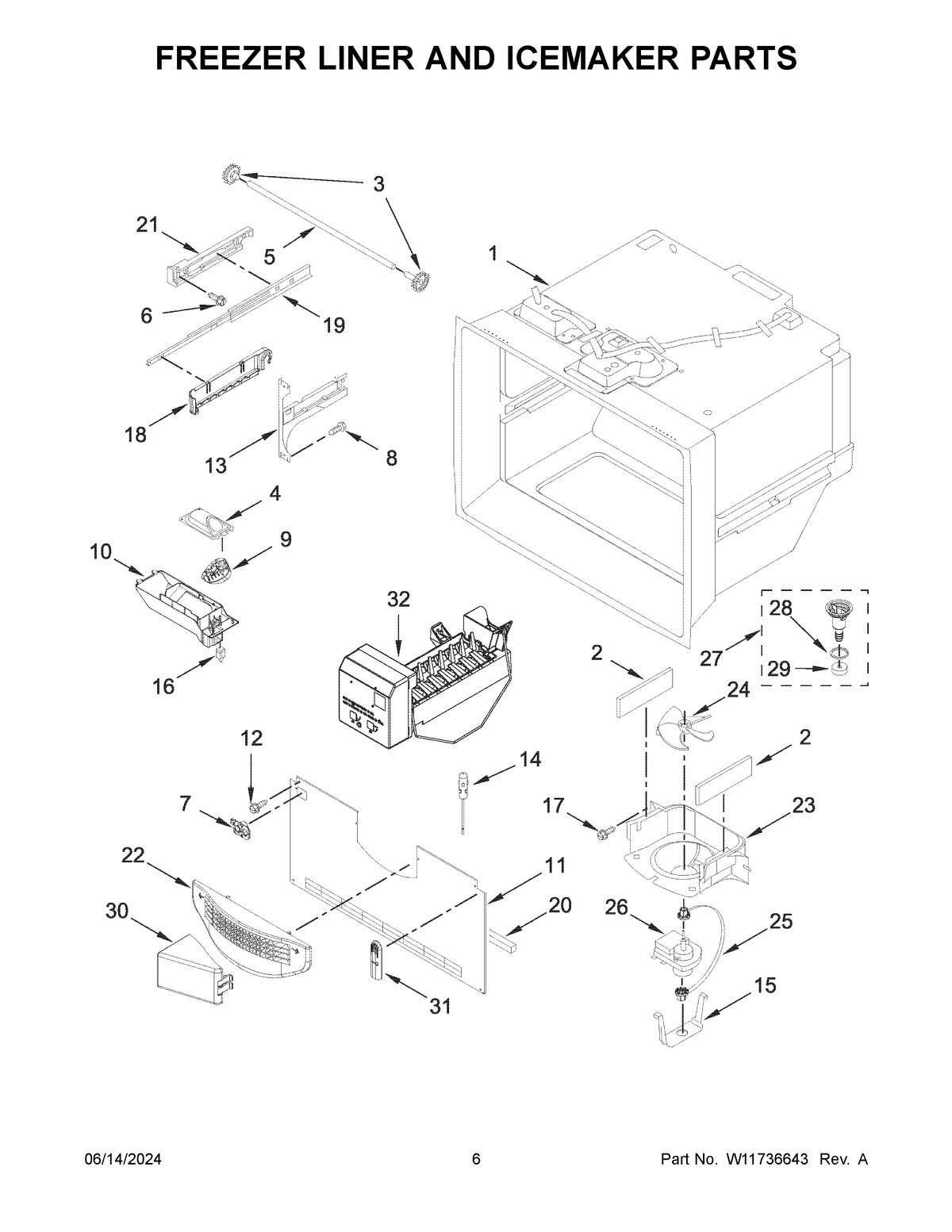 04 - FREEZER LINER AND ICEMAKER PARTS
