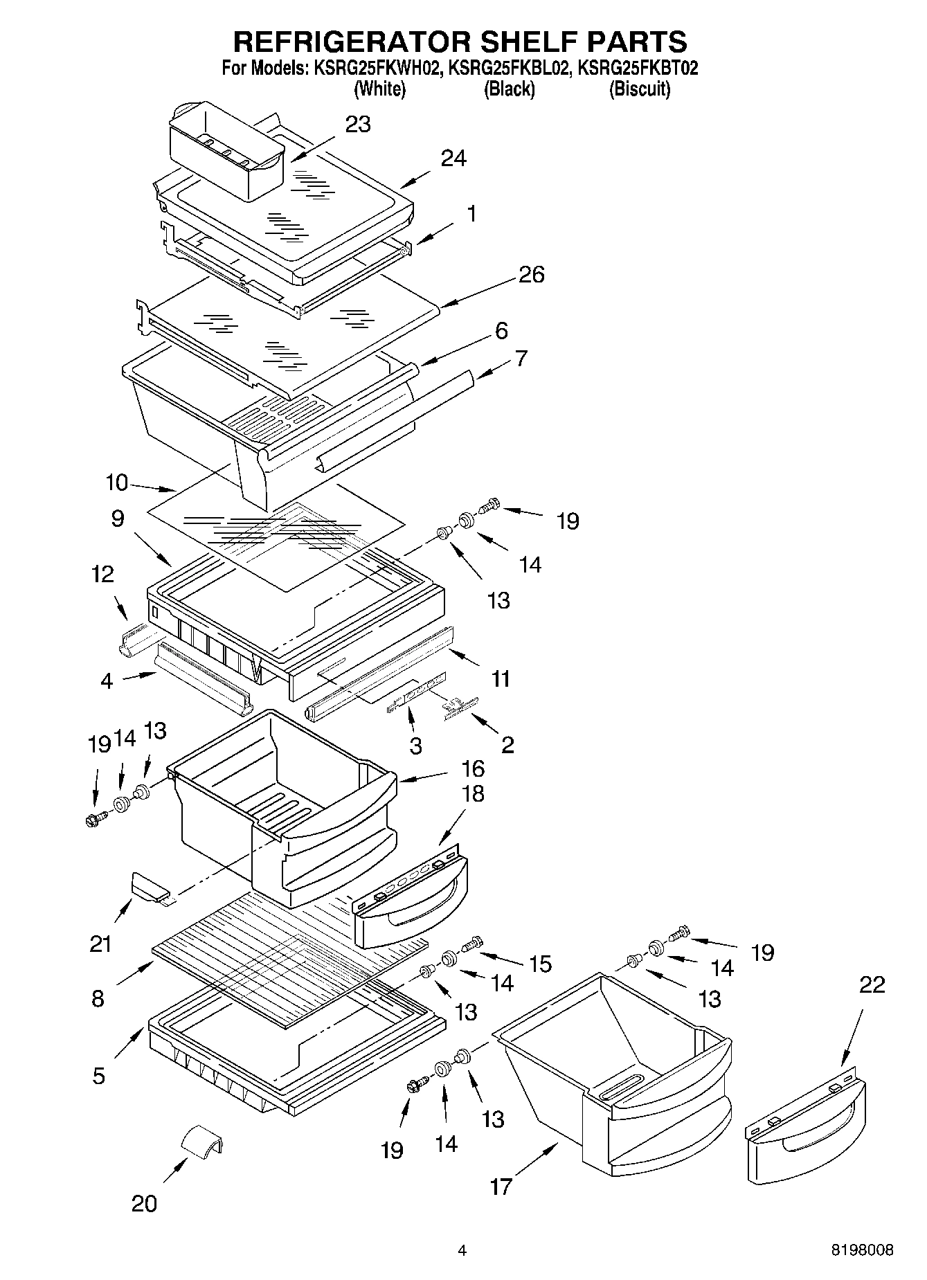 03 - REFRIGERATOR SHELF PARTS