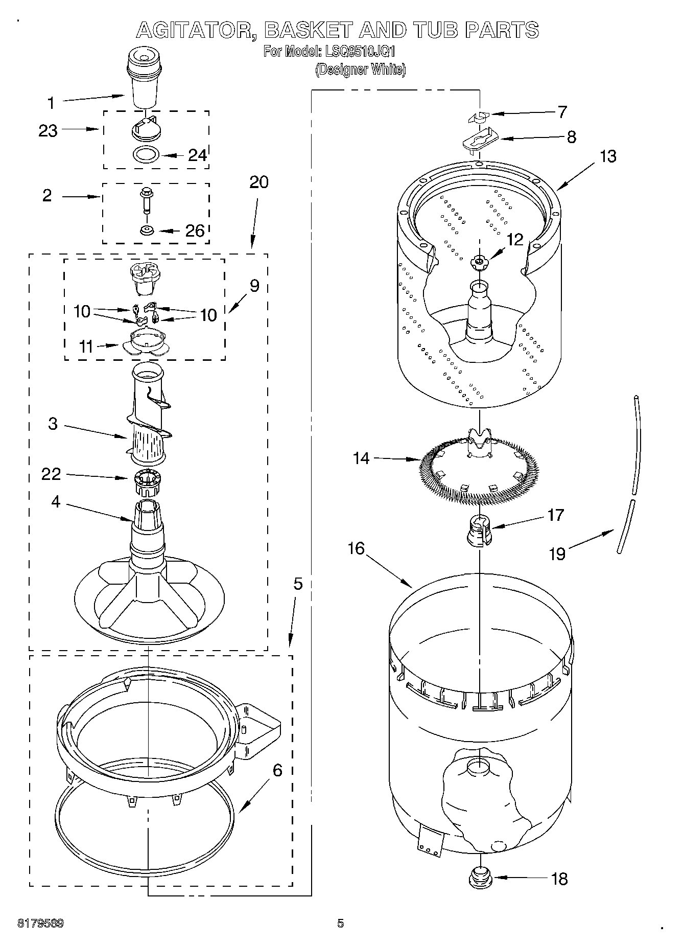 03 - AGITATOR, BASKET AND TUB
