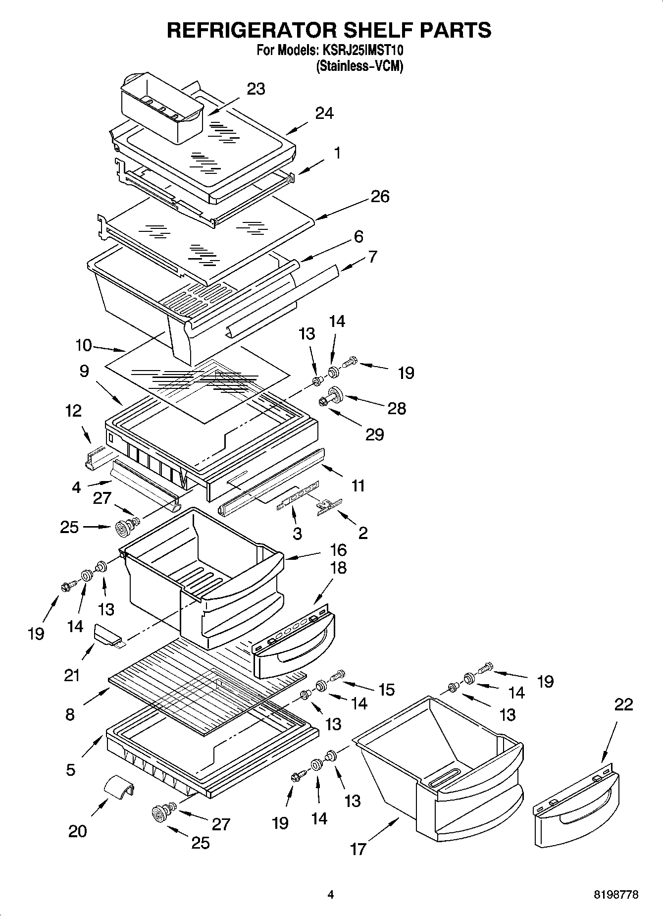 03 - REFRIGERATOR SHELF PARTS