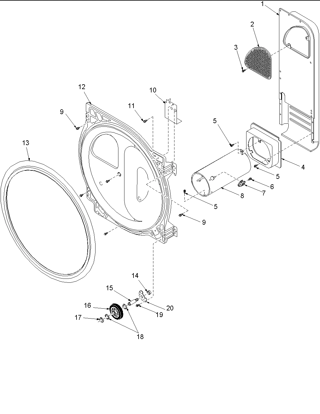 08 - REAR BULKHEAD, ROLLERS & AIR DUCT ASSY