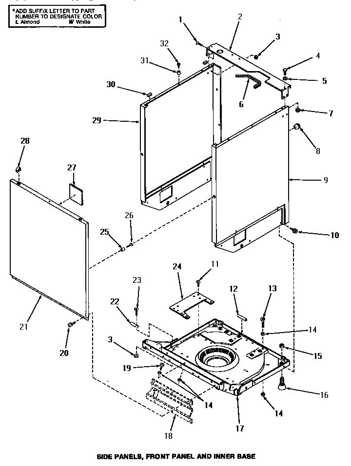 19 - SIDE PANELS, FRONT PANEL & INNER BASE