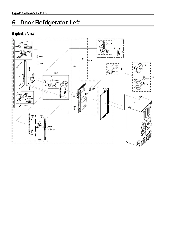 Left Refrigerator Door Parts