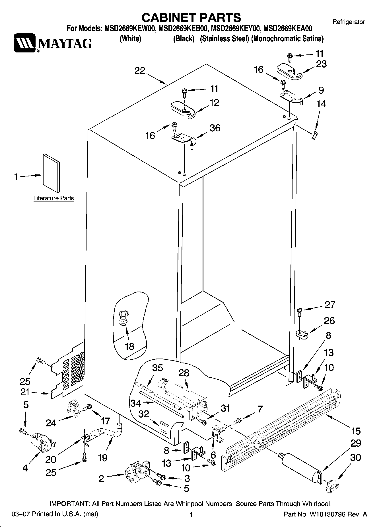 01 - CABINET PARTS