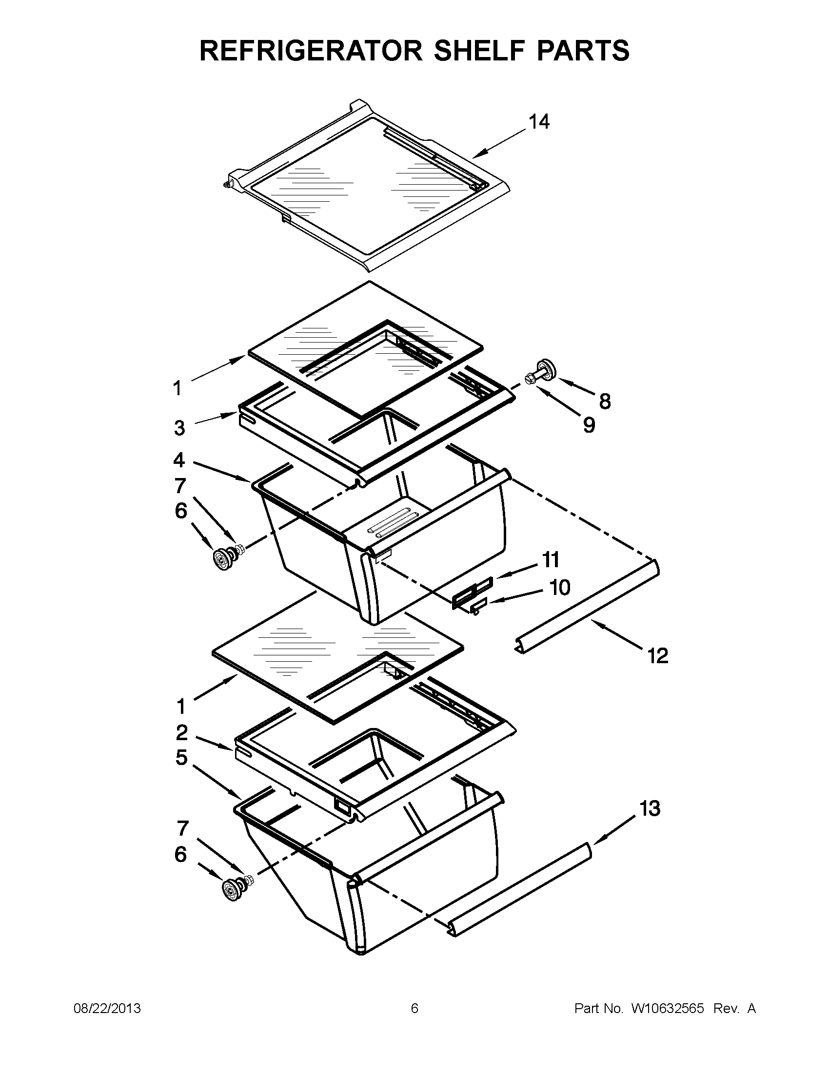 04 - REFRIGERATOR SHELF PARTS