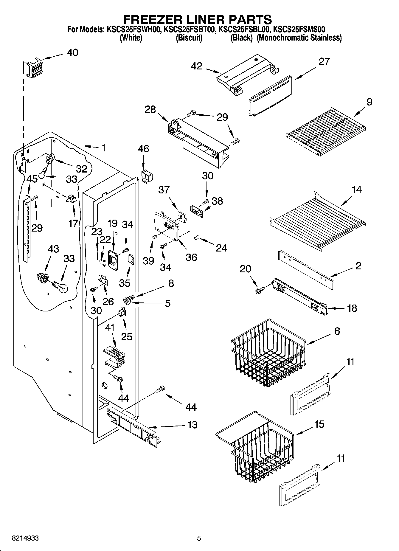 04 - FREEZER LINER PARTS