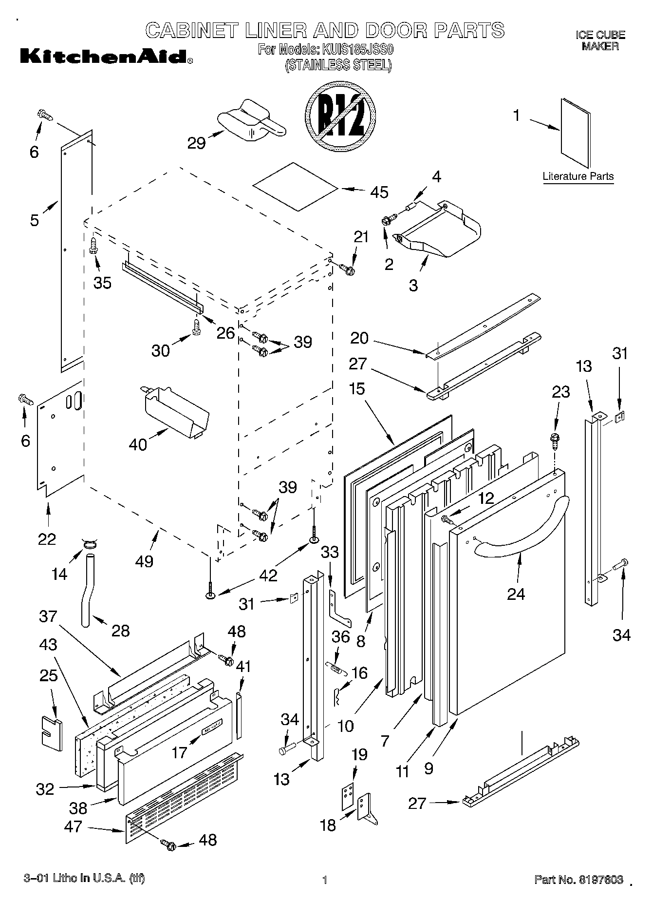 01 - CABINET LINER AND DOOR, LITERATURE