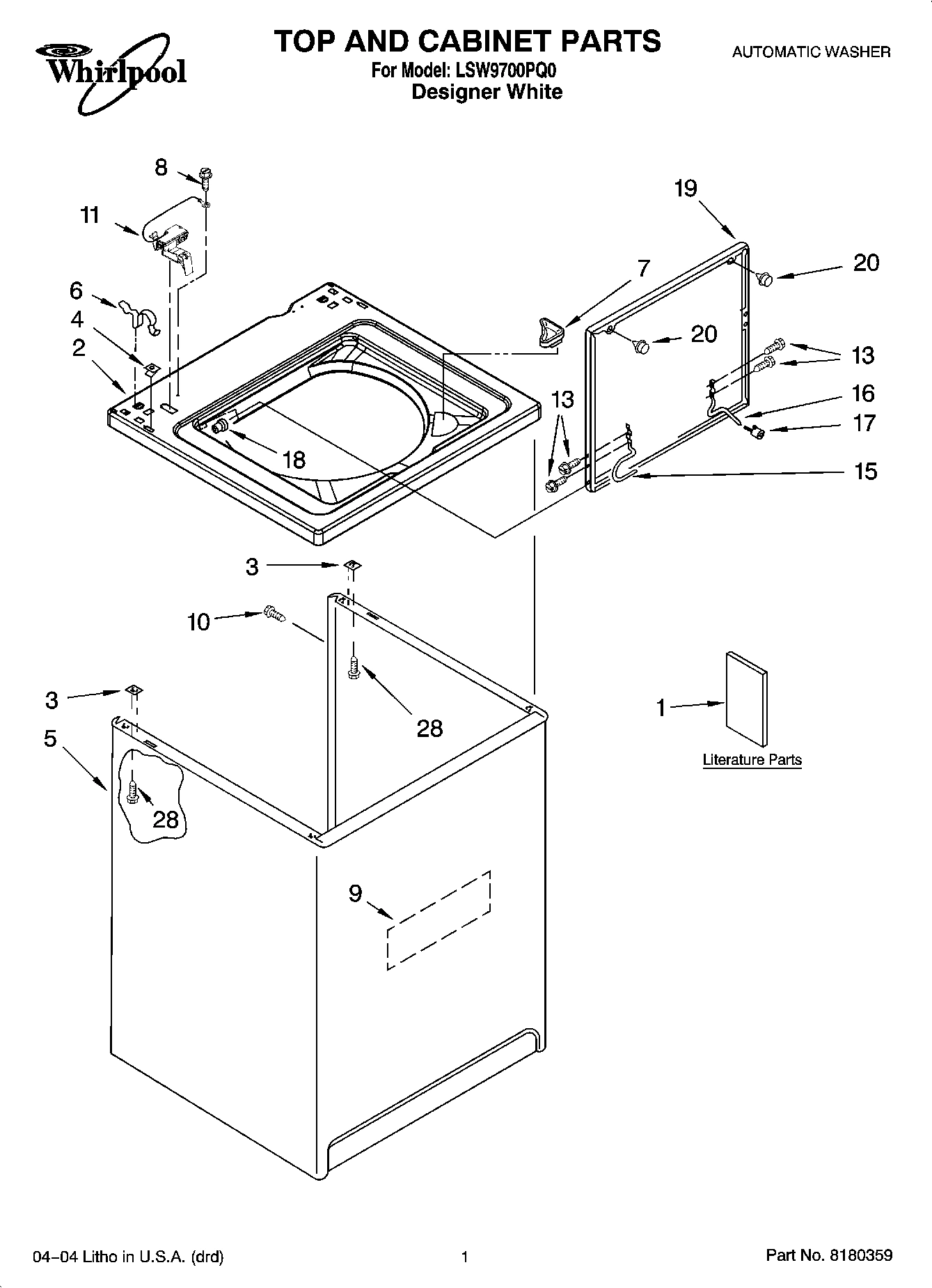 01 - TOP AND CABINET PARTS