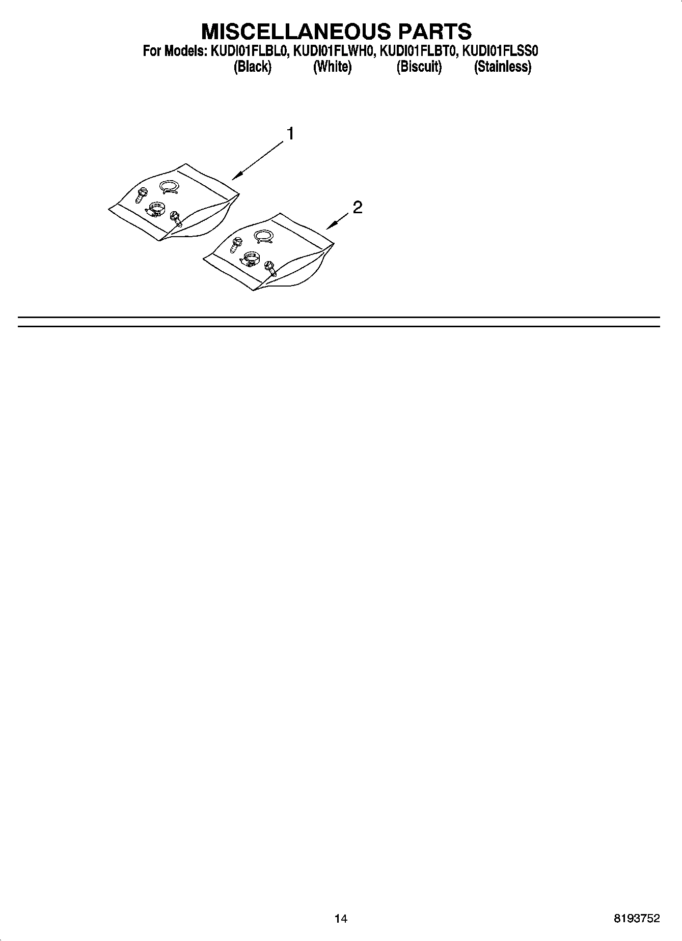 12 - MISCELLANEOUS PARTS OPTIONAL PARTS (NOT INCLUDED)