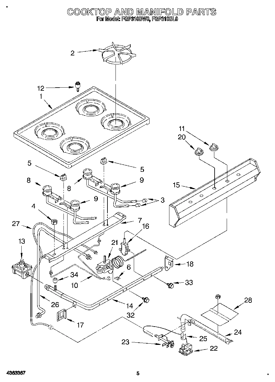 04 - COOKTOP AND MANIFOLD, LIT/OPTIONAL
