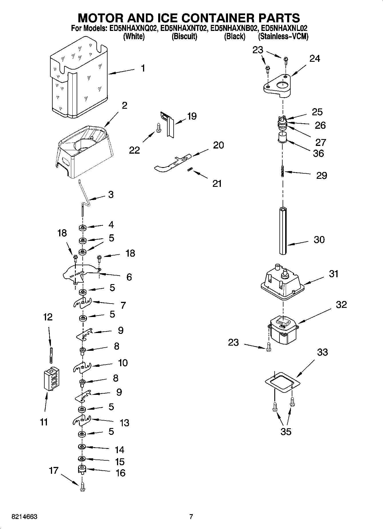 05 - MOTOR AND ICE CONTAINER PARTS