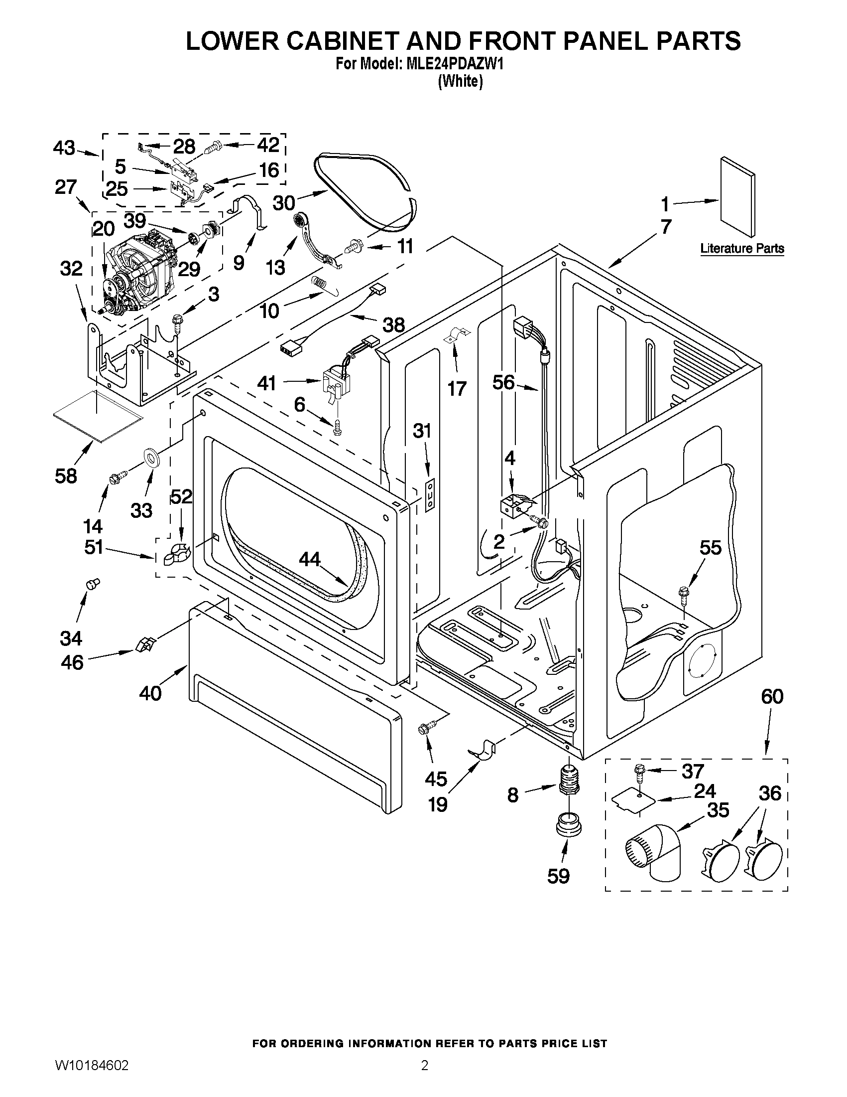 01 - LOWER CABINET AND FRONT PANEL PARTS