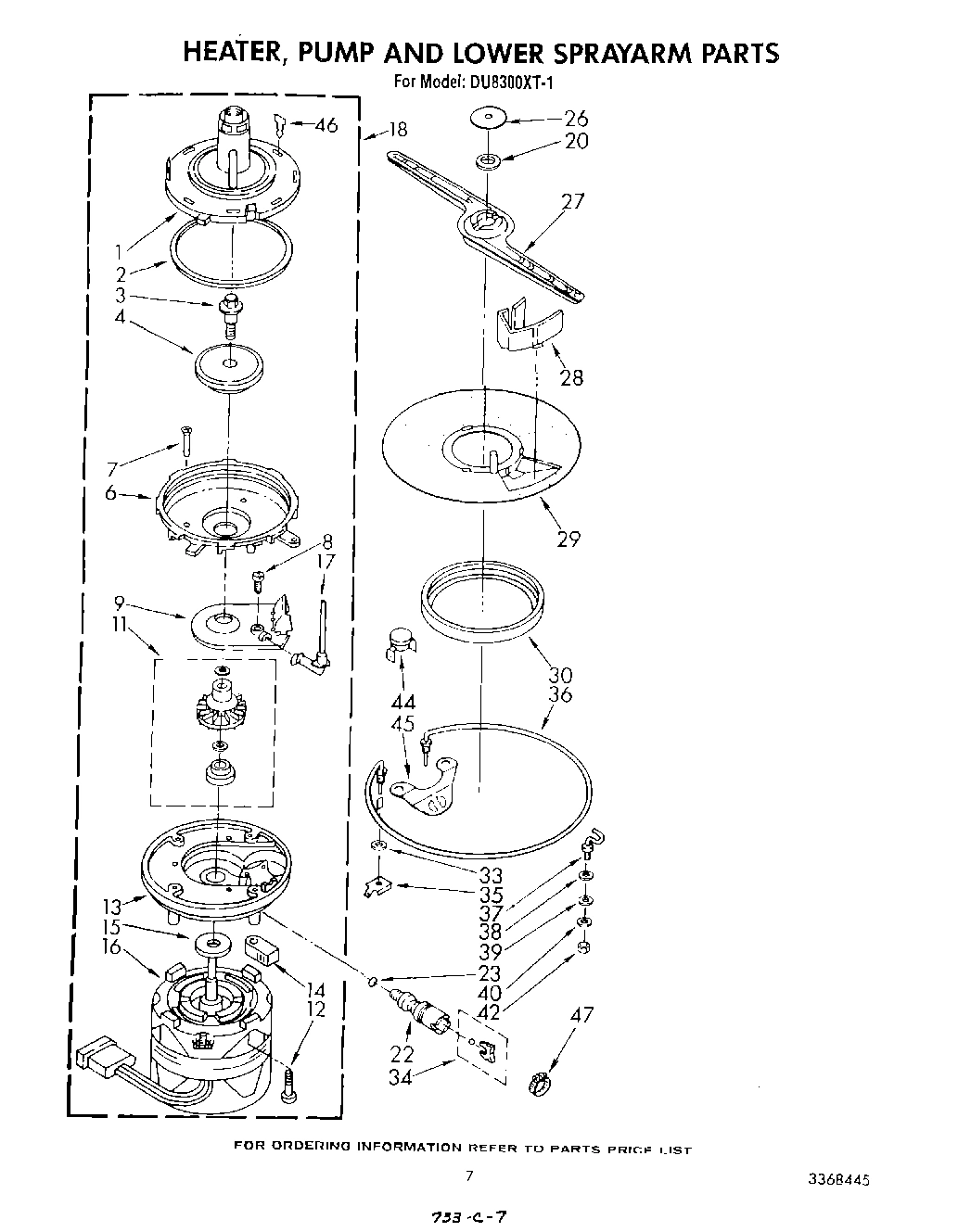 05 - HEATER, PUMP AND LOWER SPRAY ARM