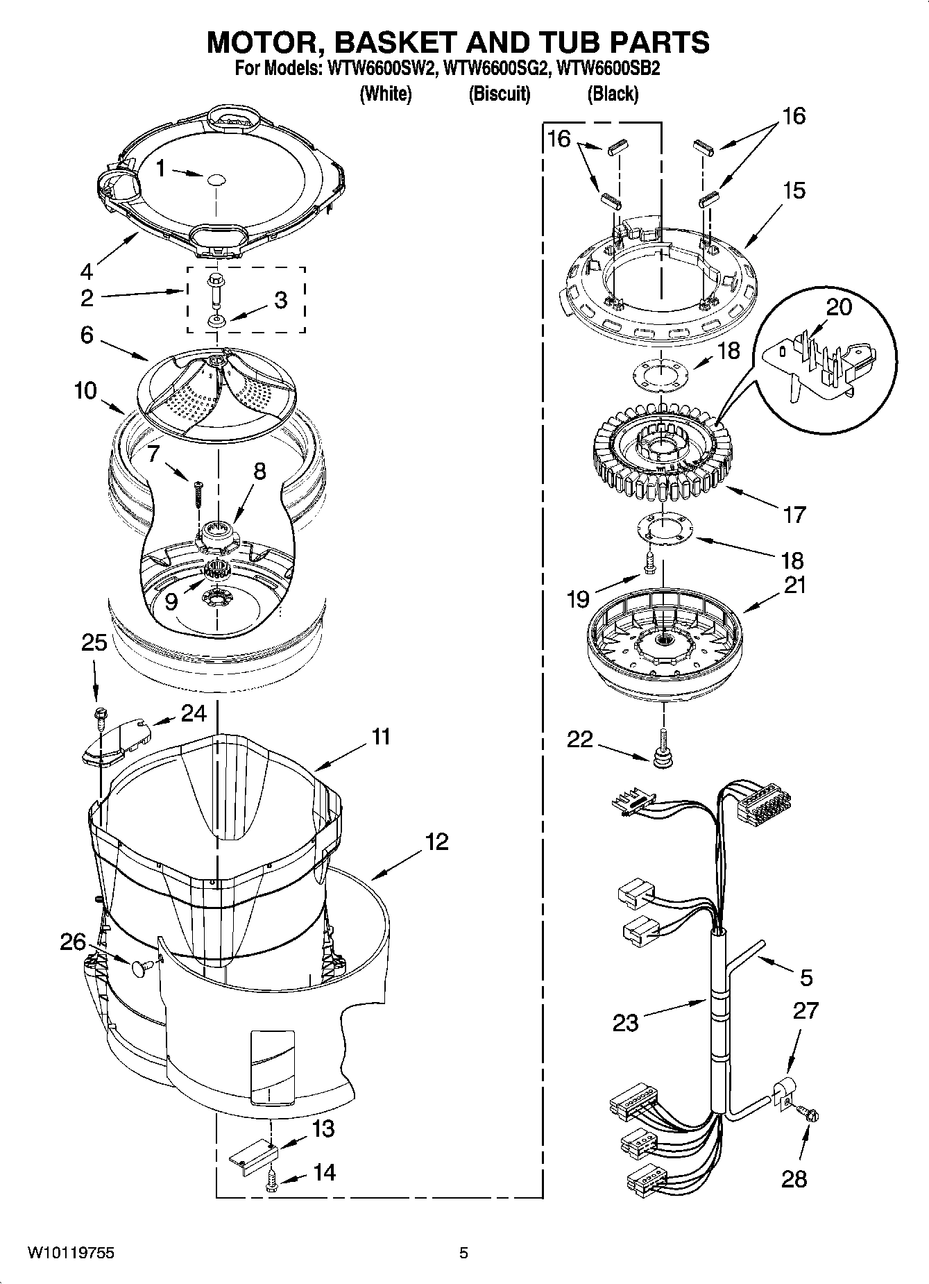 03 - MOTOR, BASKET AND TUB PARTS