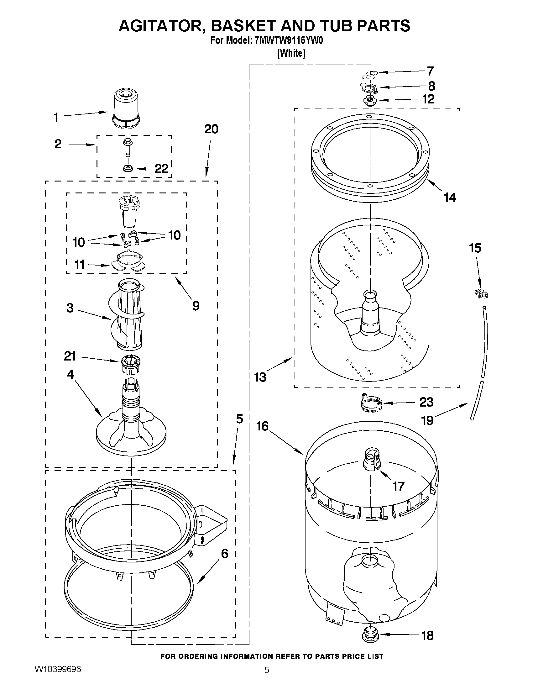 03 - AGITATOR, BASKET AND TUB PARTS