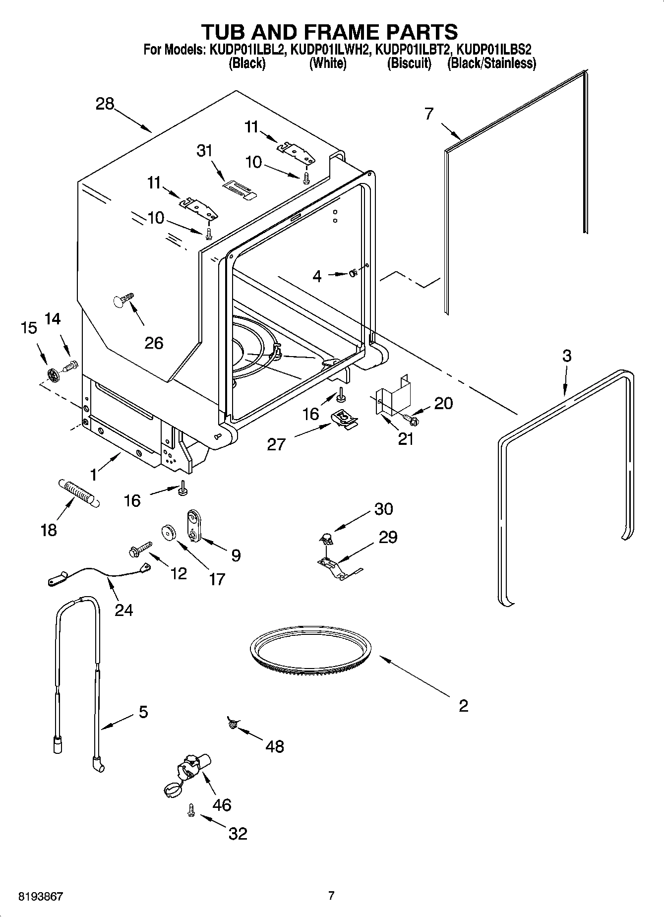 07 - TUB AND FRAME PARTS