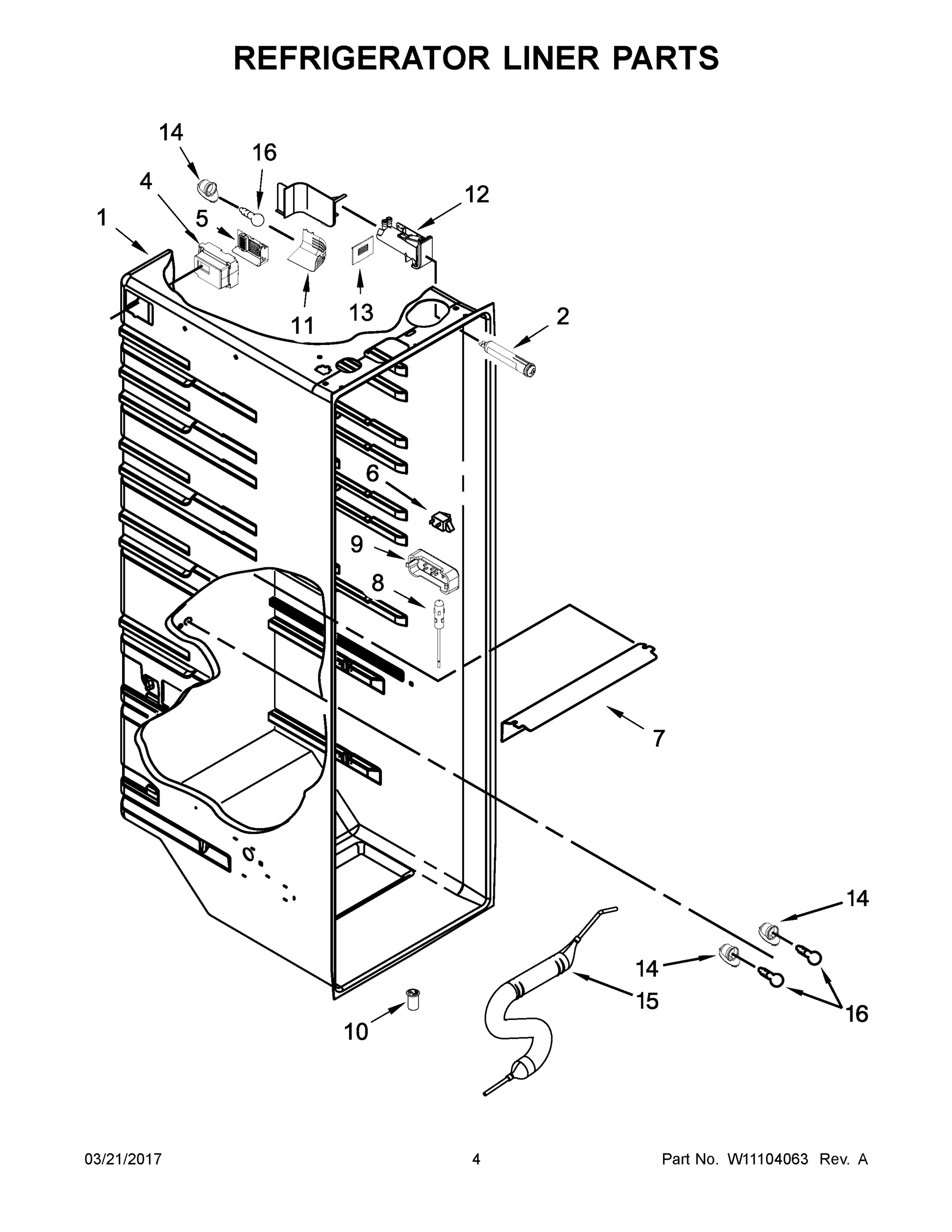 03 - REFRIGERATOR LINER PARTS