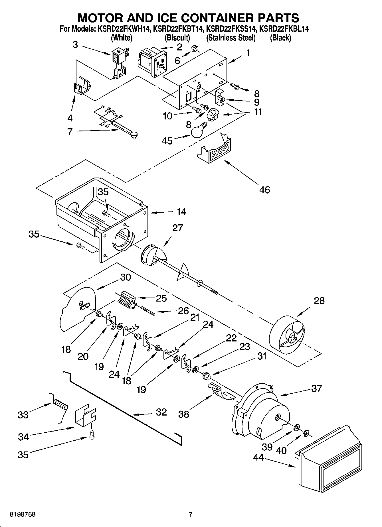 05 - MOTOR AND ICE CONTAINER PARTS